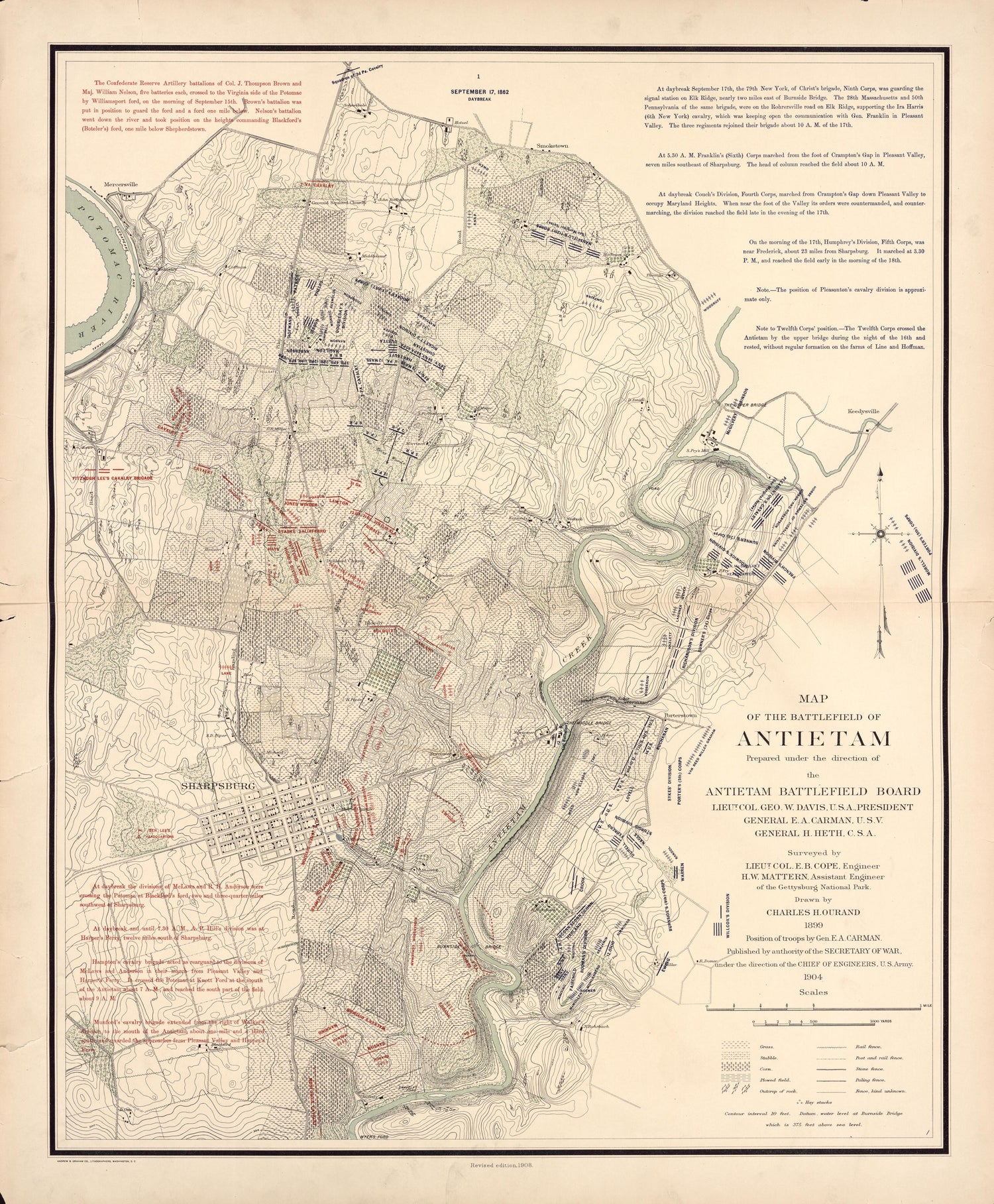 This old map of Antietam, Maryland,  was created by United States. War Department in 1908