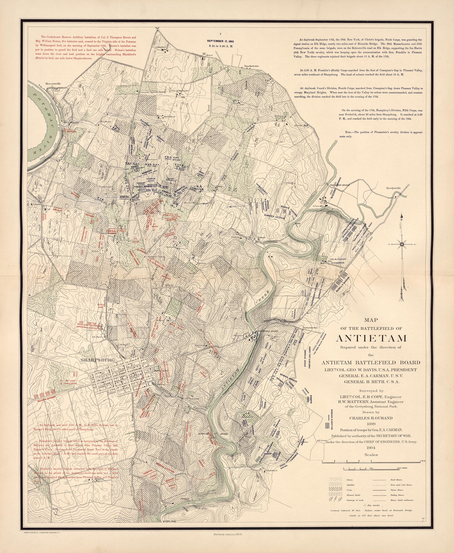 This old map of Antietam, Maryland,  was created by United States. War Department in 1908