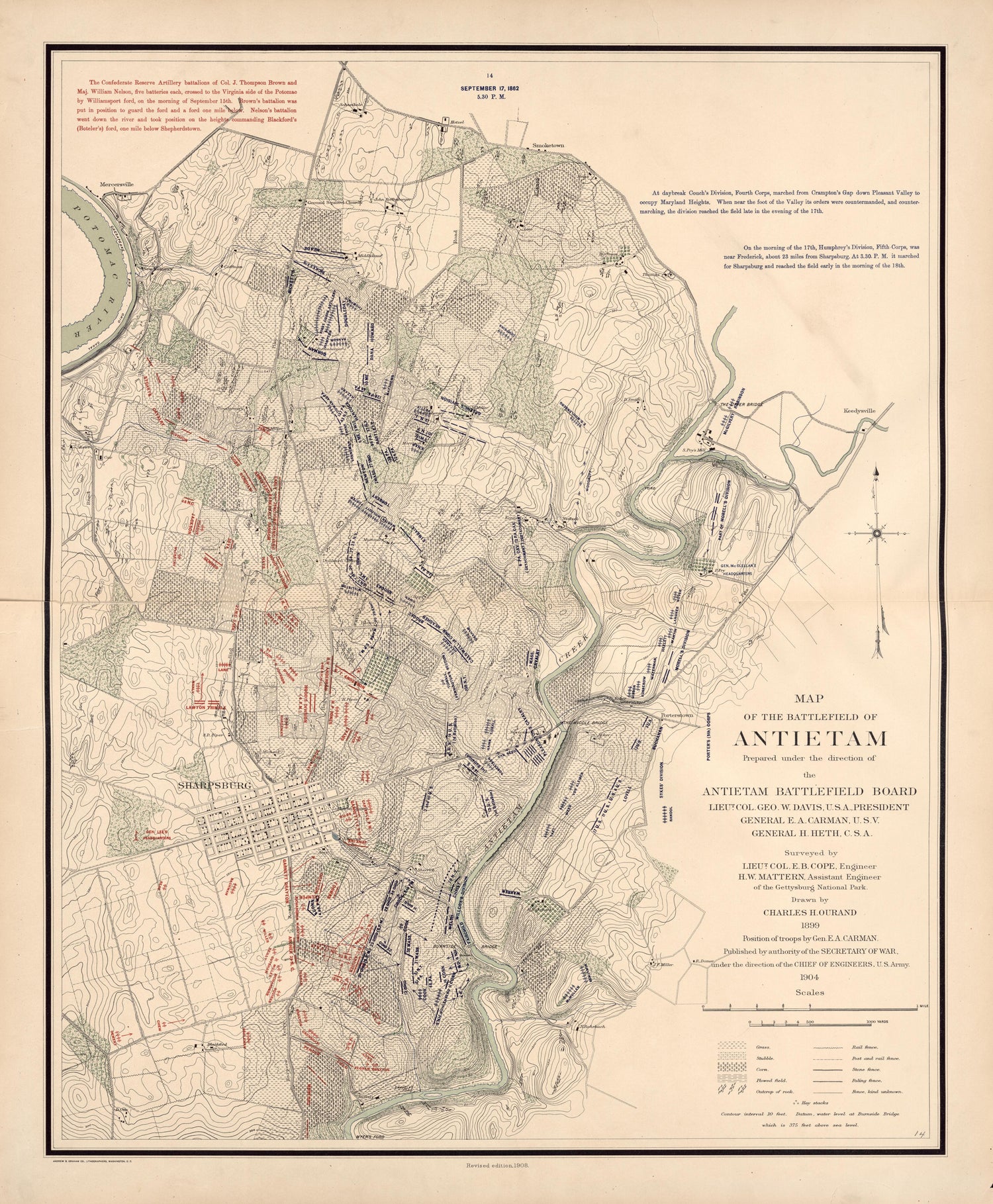 This old map of Antietam, Maryland,  was created by United States. War Department in 1908