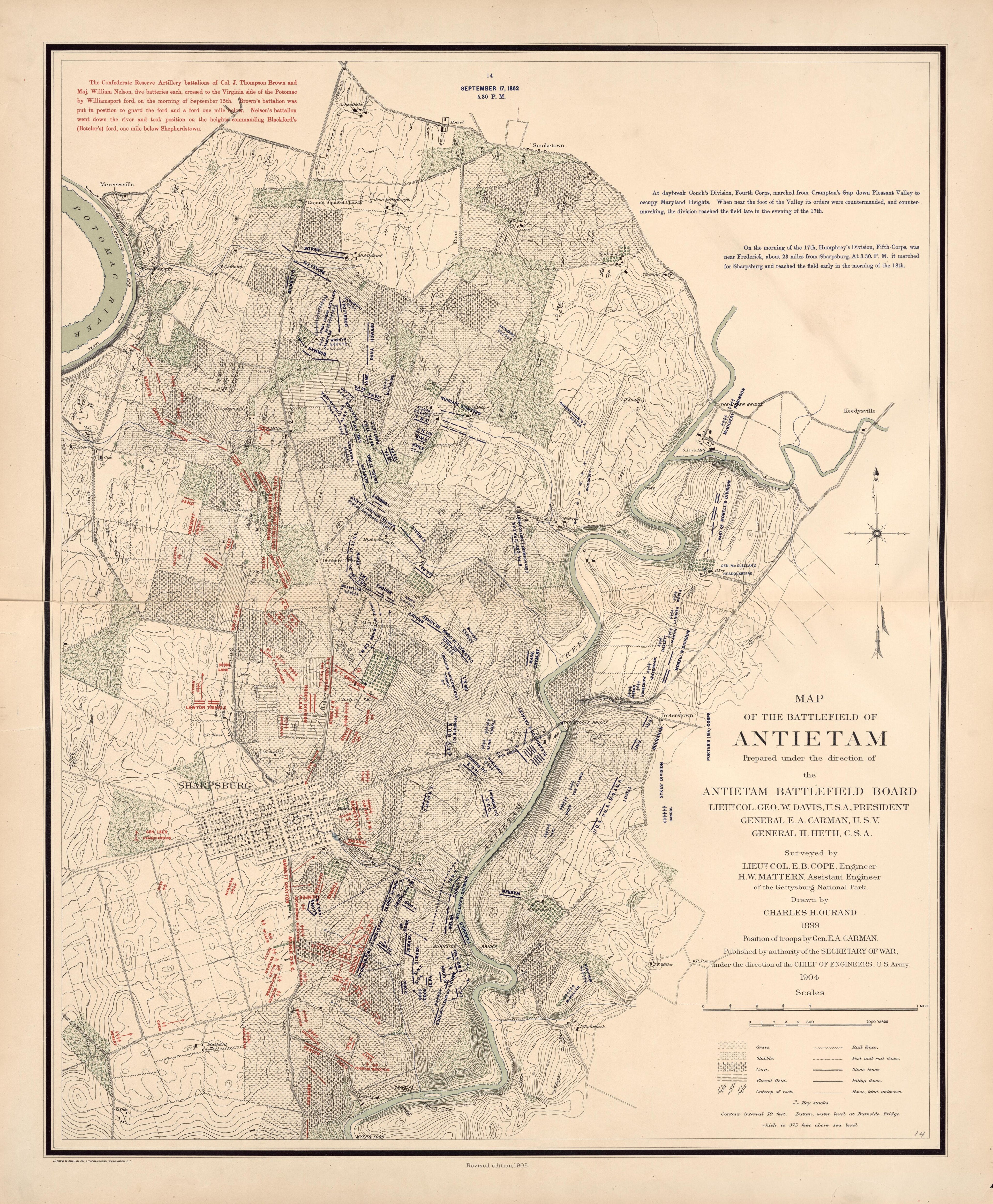This old map of Antietam, Maryland,  was created by United States. War Department in 1908