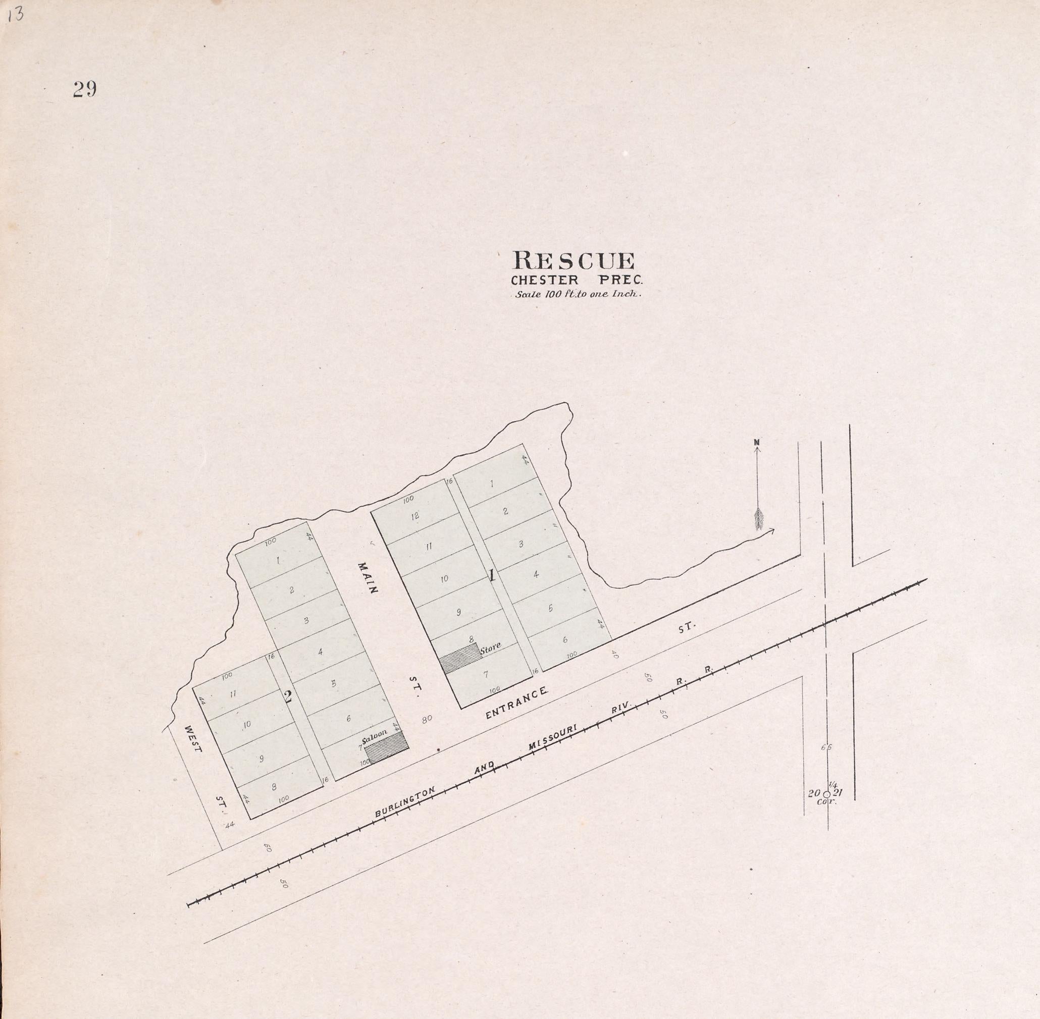 Rescue from Plat Book of Saunders County, Nebraska : Containing Carefully Prepared Township Plats, Village Plats, Analysis of U.S. Land System, Leading Farmers Directory : Illustrated 1907 by Relic Map Company