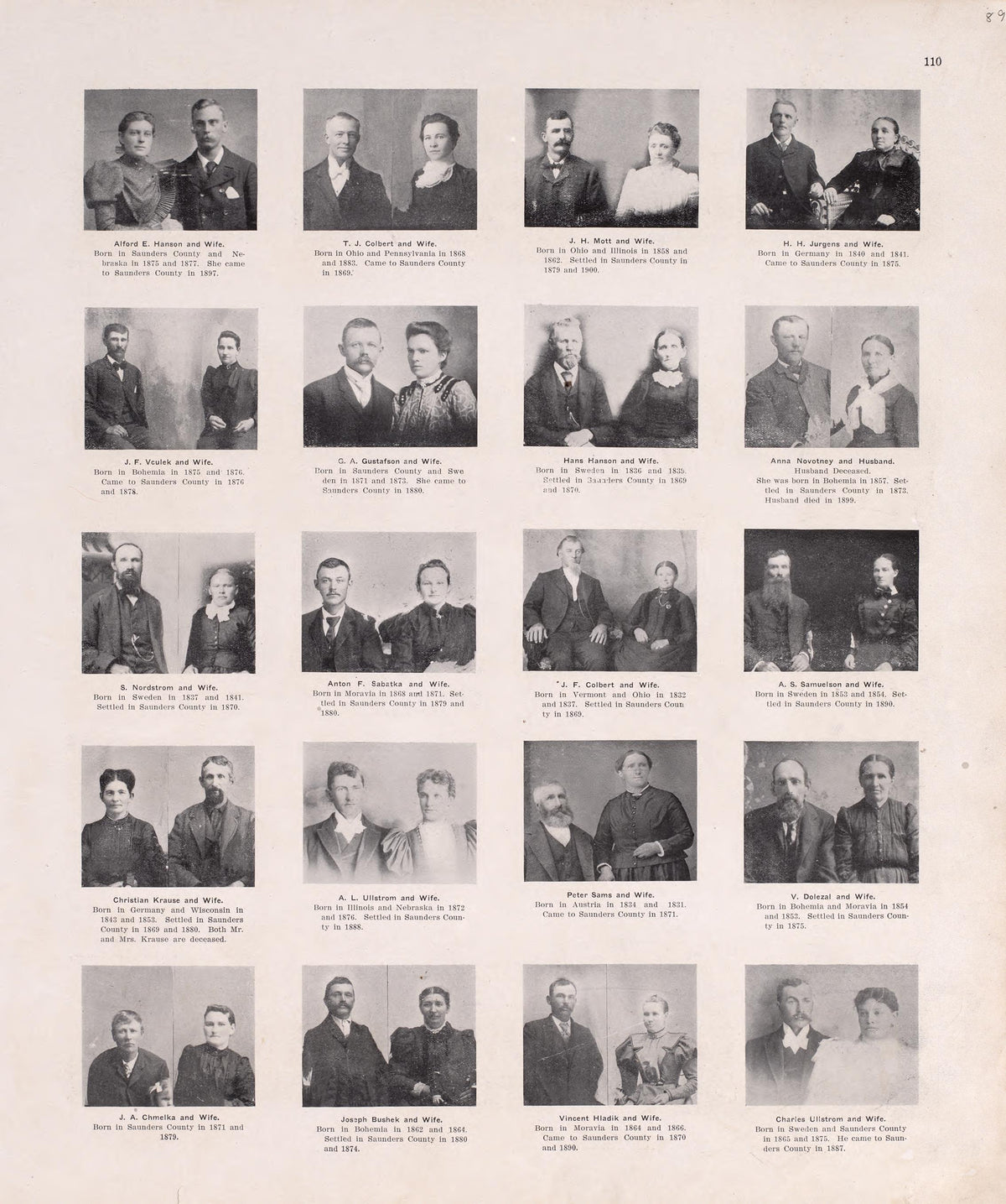 Portraits from Plat Book of Saunders County, Nebraska : Containing Carefully Prepared Township Plats, Village Plats, Analysis of U.S. Land System, Leading Farmers Directory : Illustrated 1907 by Relic Map Company