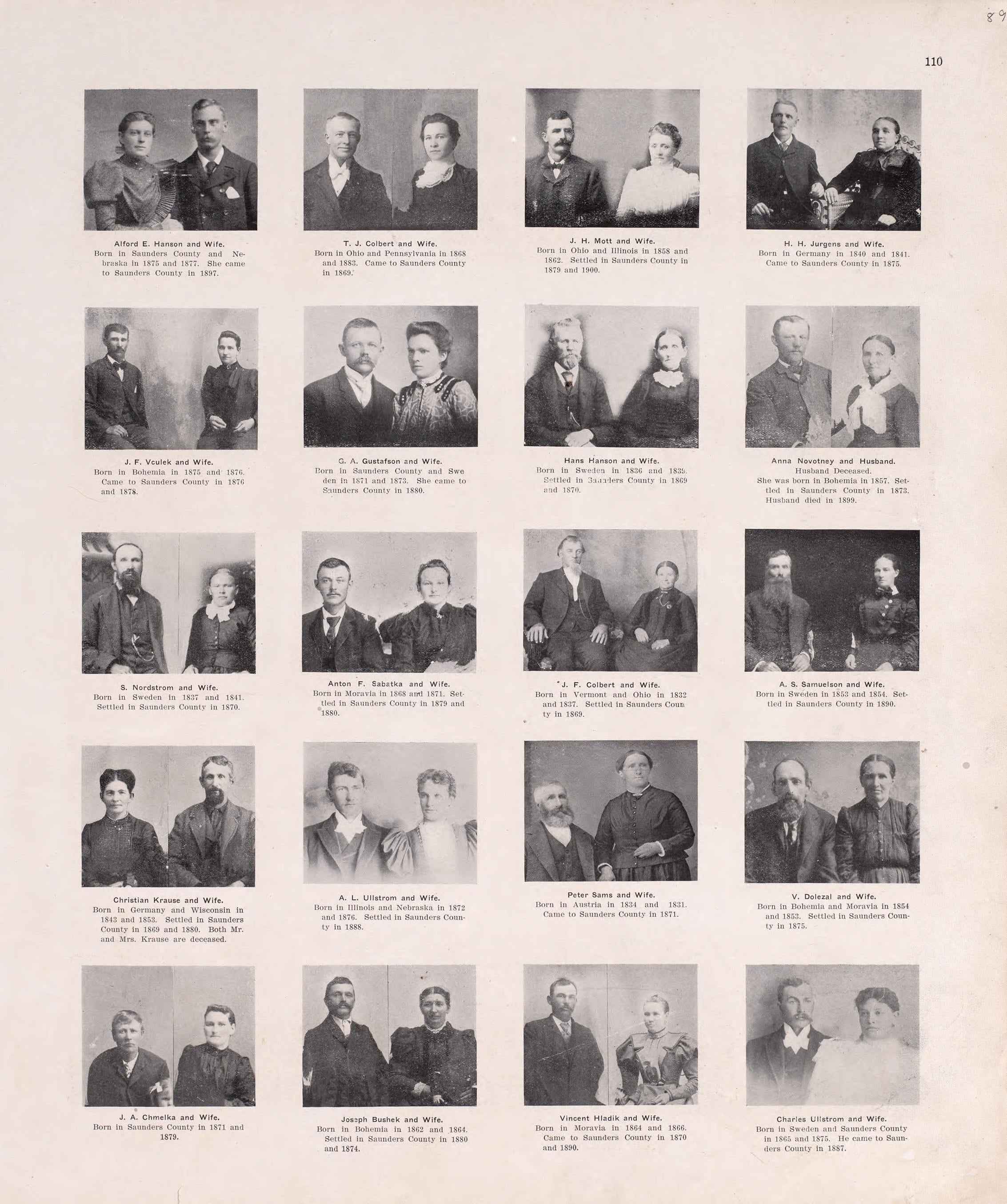 Portraits from Plat Book of Saunders County, Nebraska : Containing Carefully Prepared Township Plats, Village Plats, Analysis of U.S. Land System, Leading Farmers Directory : Illustrated 1907 by Relic Map Company