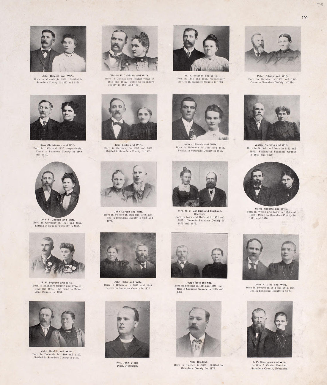 Portraits from Plat Book of Saunders County, Nebraska : Containing Carefully Prepared Township Plats, Village Plats, Analysis of U.S. Land System, Leading Farmers Directory : Illustrated 1907 by Relic Map Company