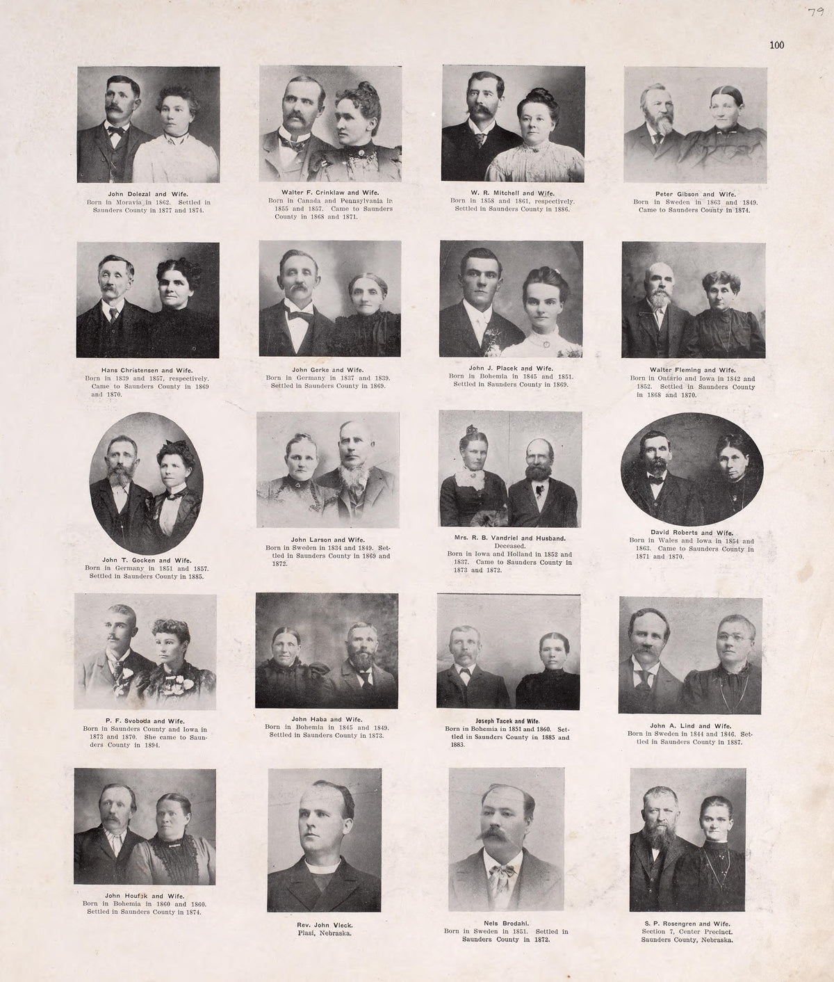 Portraits from Plat Book of Saunders County, Nebraska : Containing Carefully Prepared Township Plats, Village Plats, Analysis of U.S. Land System, Leading Farmers Directory : Illustrated 1907 by Relic Map Company