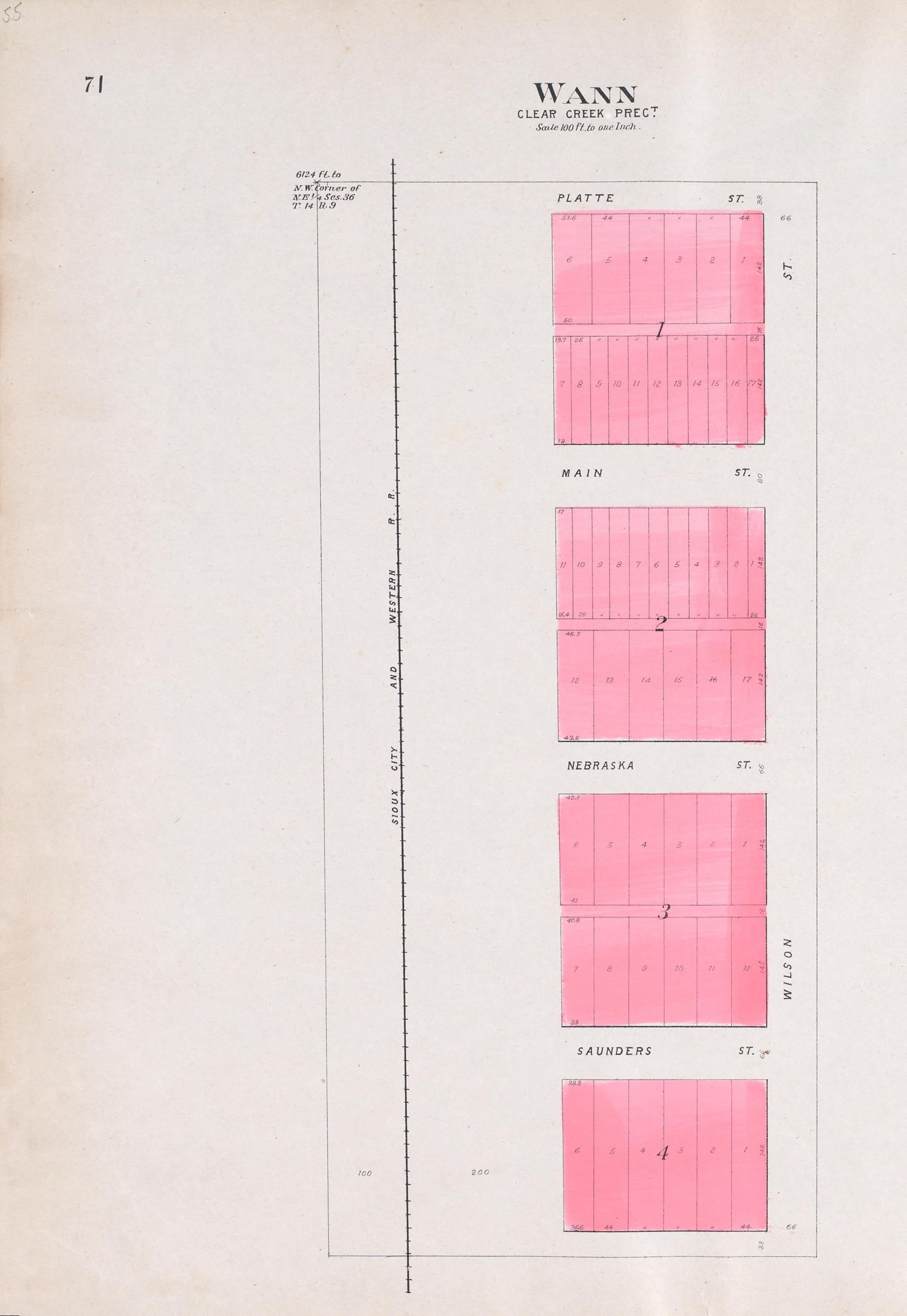 Wann from Plat Book of Saunders County, Nebraska : Containing Carefully Prepared Township Plats, Village Plats, Analysis of U.S. Land System, Leading Farmers Directory : Illustrated 1907 by Relic Map Company