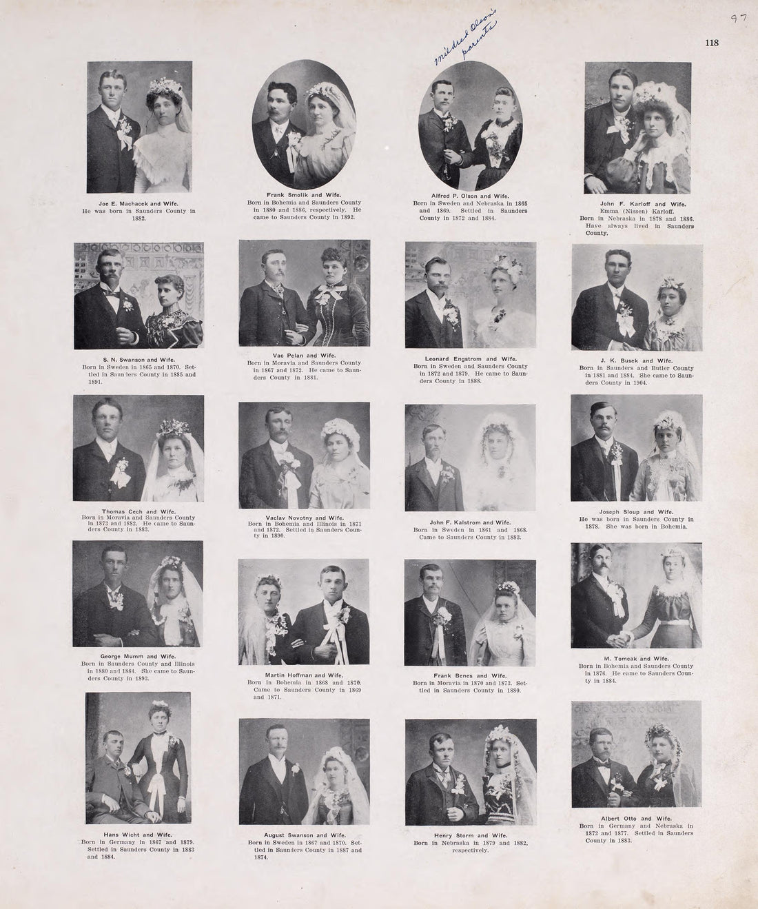 Portraits from Plat Book of Saunders County, Nebraska : Containing Carefully Prepared Township Plats, Village Plats, Analysis of U.S. Land System, Leading Farmers Directory : Illustrated 1907 by Relic Map Company