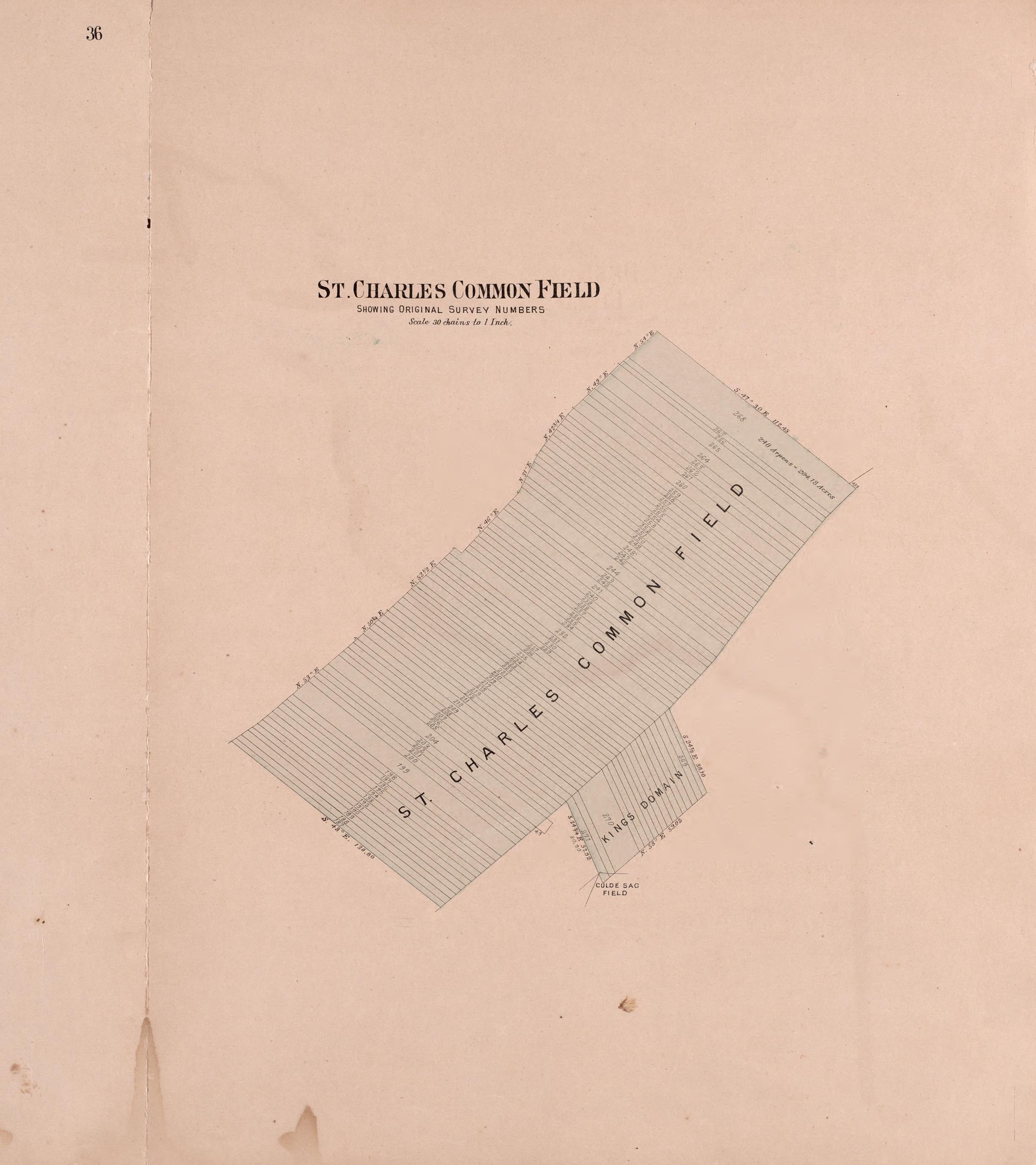 St. Charles Common Field from Plat Book of St. Charles County, Missouri : Compiled from County Records and Actual Surveys 1905 by Relic Map Company