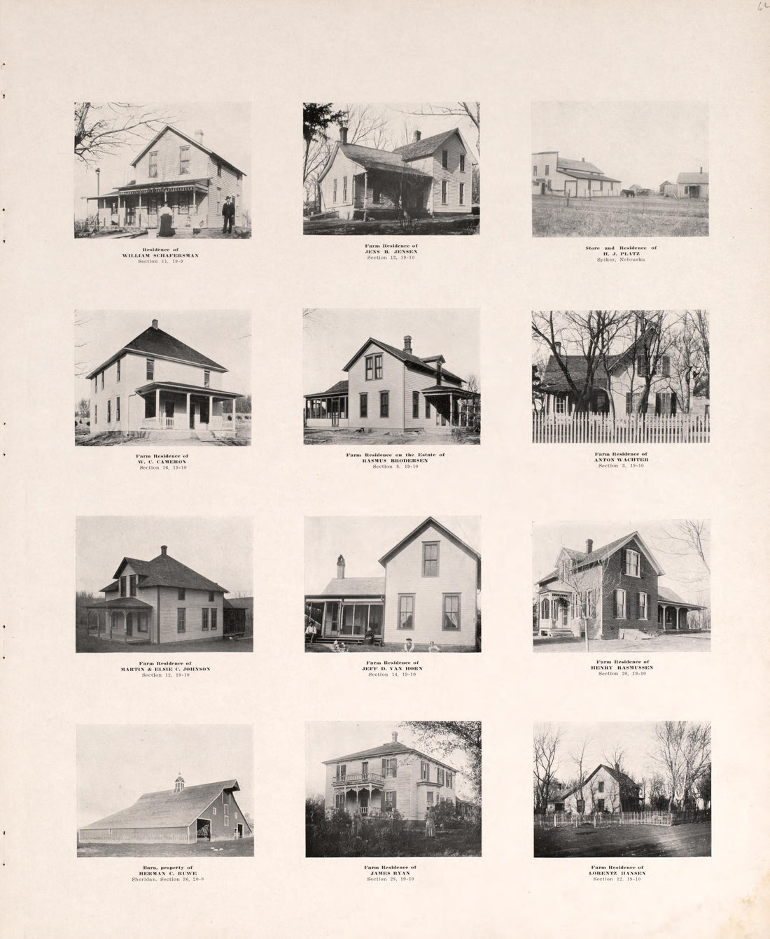 Photographs of Residences and Portraits, P. 13 from Plat Book of Washington County, Nebraska : Containing Carefully Prepared Township Plats, Village Plats, Analysis of U.S. Land System, State, United States and World Maps : Illustrated 1908 by Relic Map Company