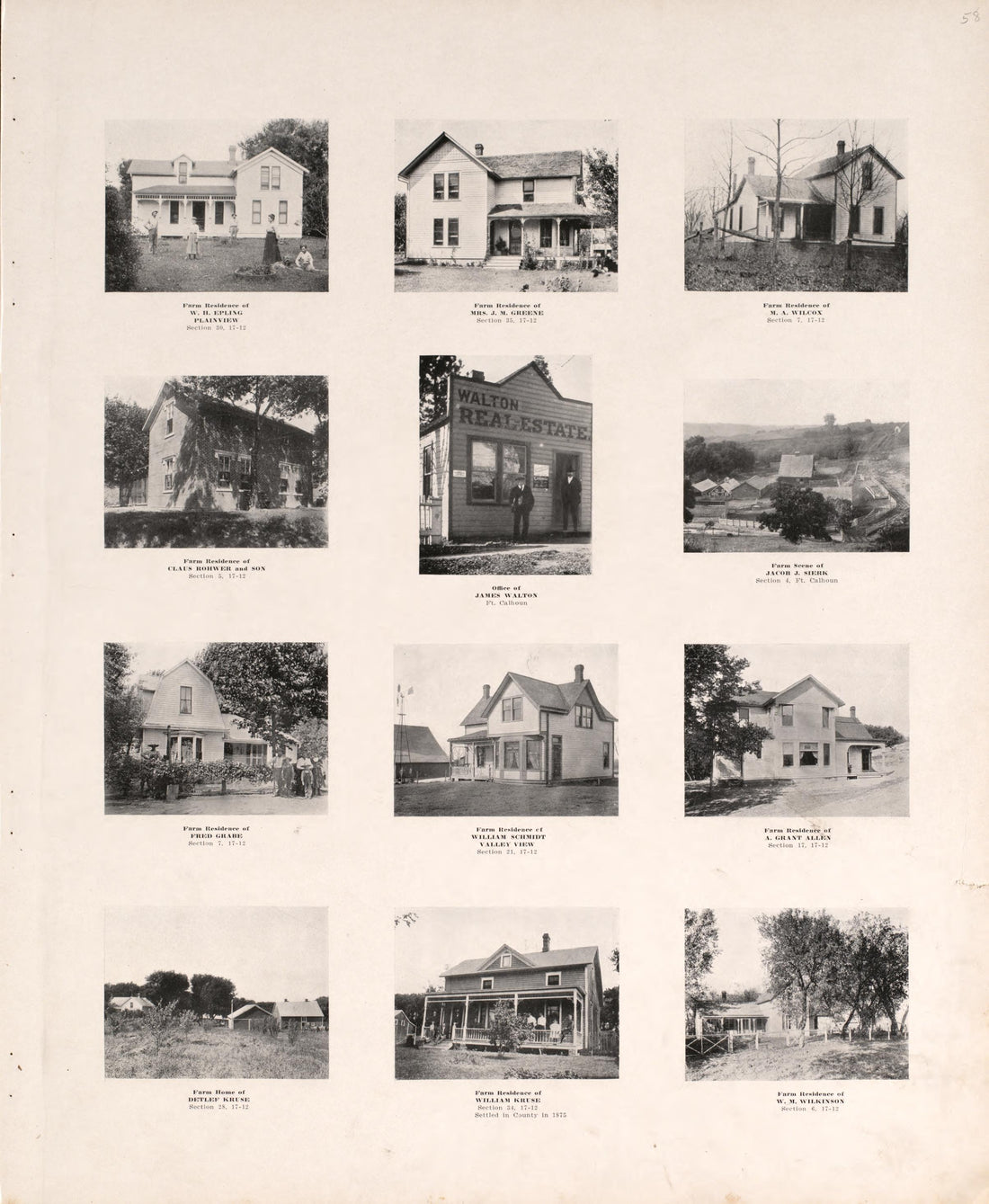 Photographs of Residences and Portraits, P. 7 from Plat Book of Washington County, Nebraska : Containing Carefully Prepared Township Plats, Village Plats, Analysis of U.S. Land System, State, United States and World Maps : Illustrated 1908 by Relic Map Company