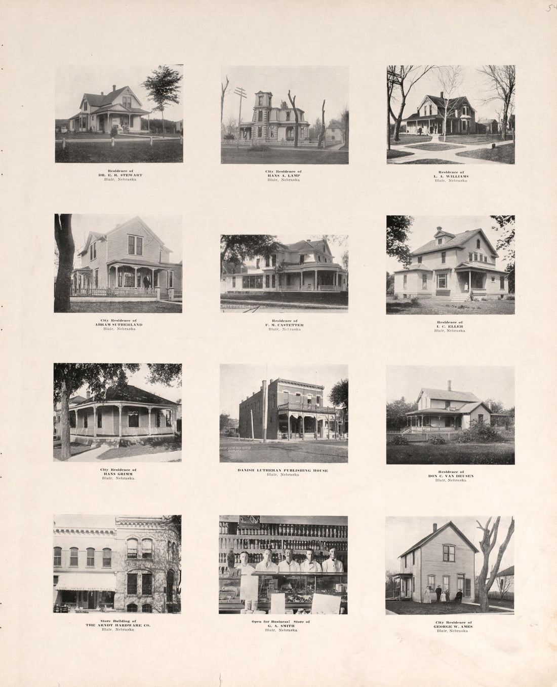 Photographs of Residences and Portraits, P. 3 from Plat Book of Washington County, Nebraska : Containing Carefully Prepared Township Plats, Village Plats, Analysis of U.S. Land System, State, United States and World Maps : Illustrated 1908 by Relic Map Company