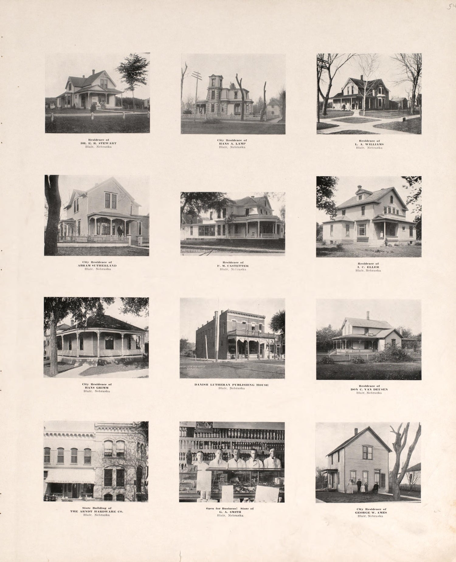 Photographs of Residences and Portraits, P. 3 from Plat Book of Washington County, Nebraska : Containing Carefully Prepared Township Plats, Village Plats, Analysis of U.S. Land System, State, United States and World Maps : Illustrated 1908 by Relic Map Company