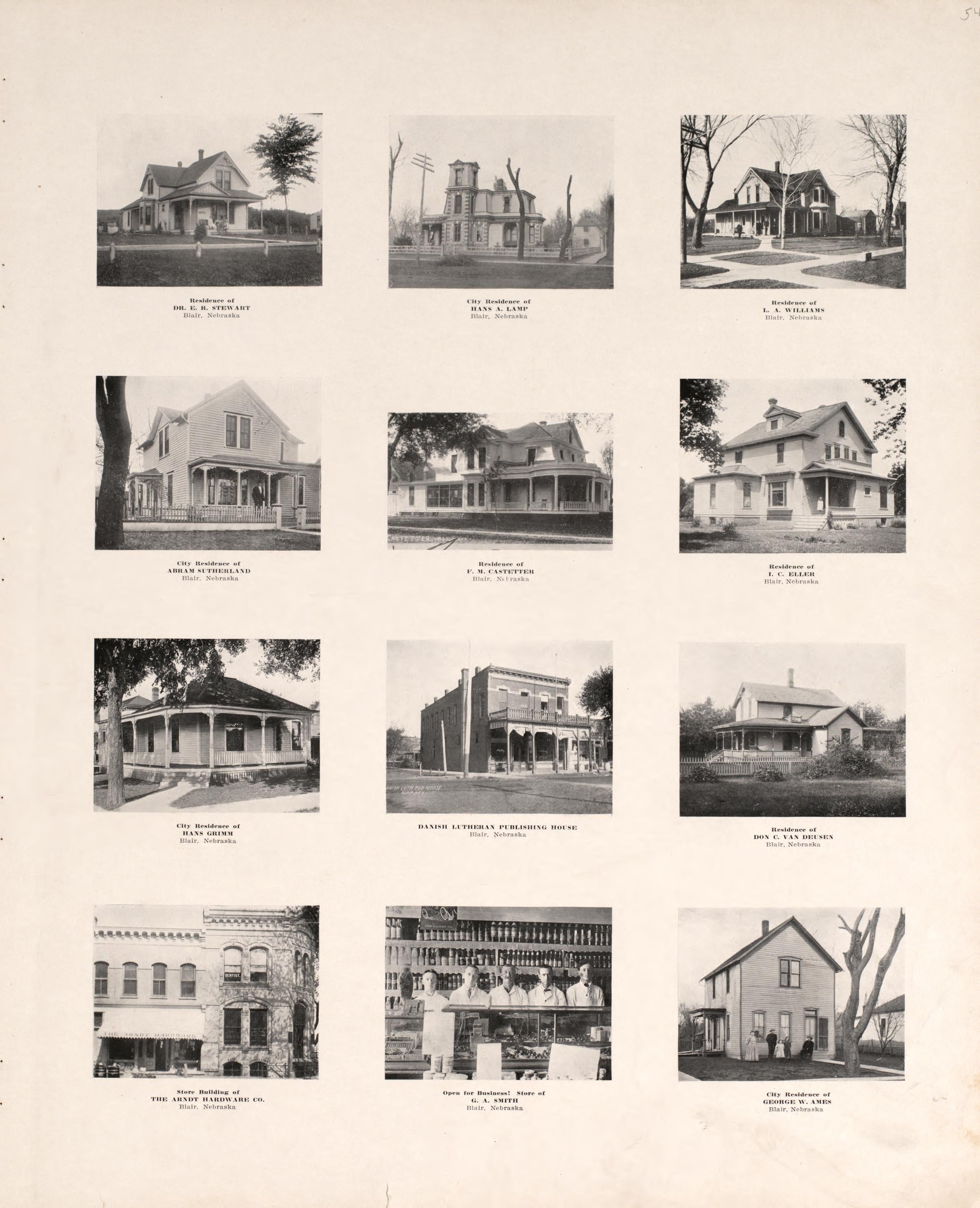 Photographs of Residences and Portraits, P. 3 from Plat Book of Washington County, Nebraska : Containing Carefully Prepared Township Plats, Village Plats, Analysis of U.S. Land System, State, United States and World Maps : Illustrated 1908 by Relic Map Company