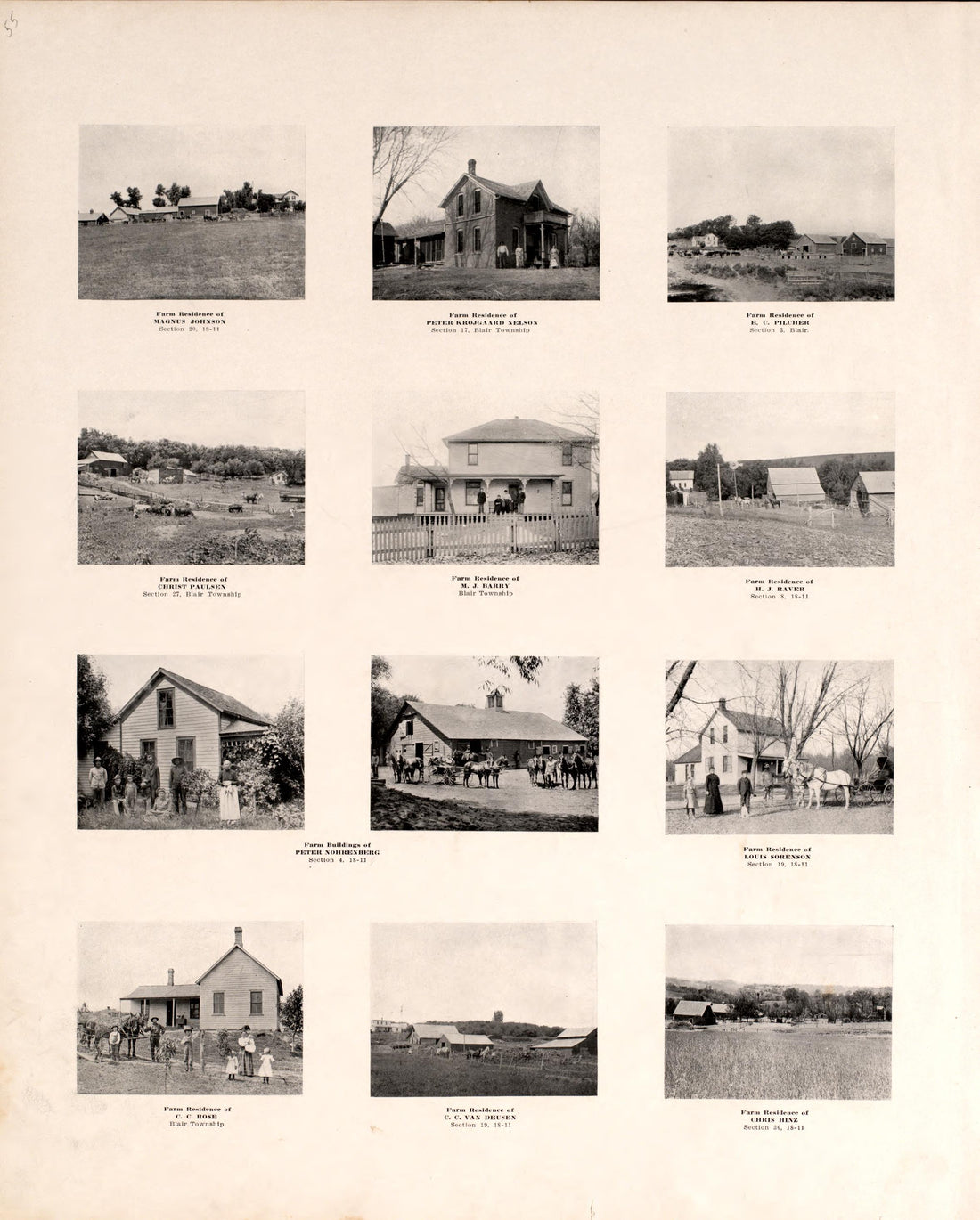 Photographs of Residences and Portraits, P. 4 from Plat Book of Washington County, Nebraska : Containing Carefully Prepared Township Plats, Village Plats, Analysis of U.S. Land System, State, United States and World Maps : Illustrated 1908 by Relic Map Company
