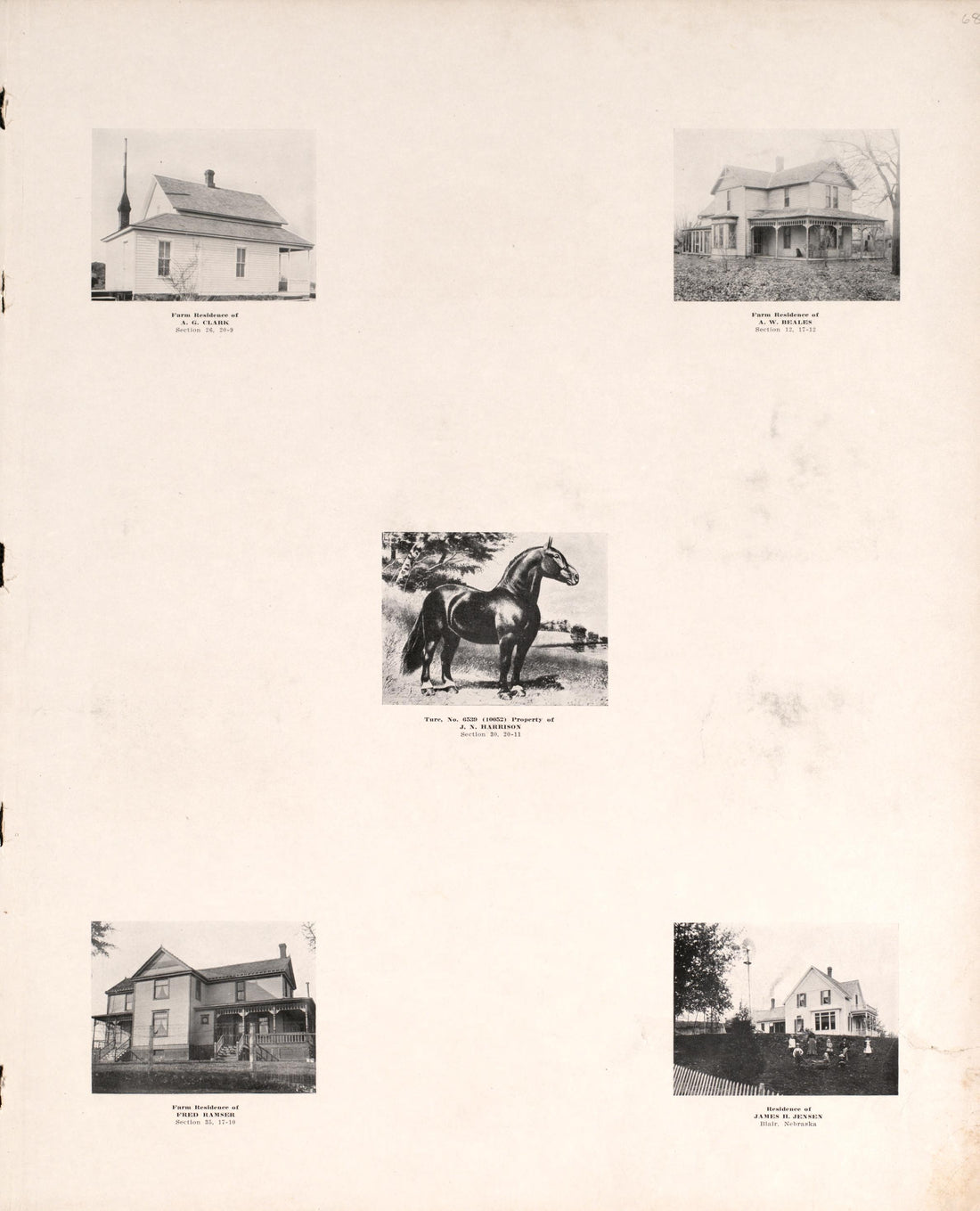 Photographs of Residences and Portraits, P. 17 from Plat Book of Washington County, Nebraska : Containing Carefully Prepared Township Plats, Village Plats, Analysis of U.S. Land System, State, United States and World Maps : Illustrated 1908 by Relic Map Company