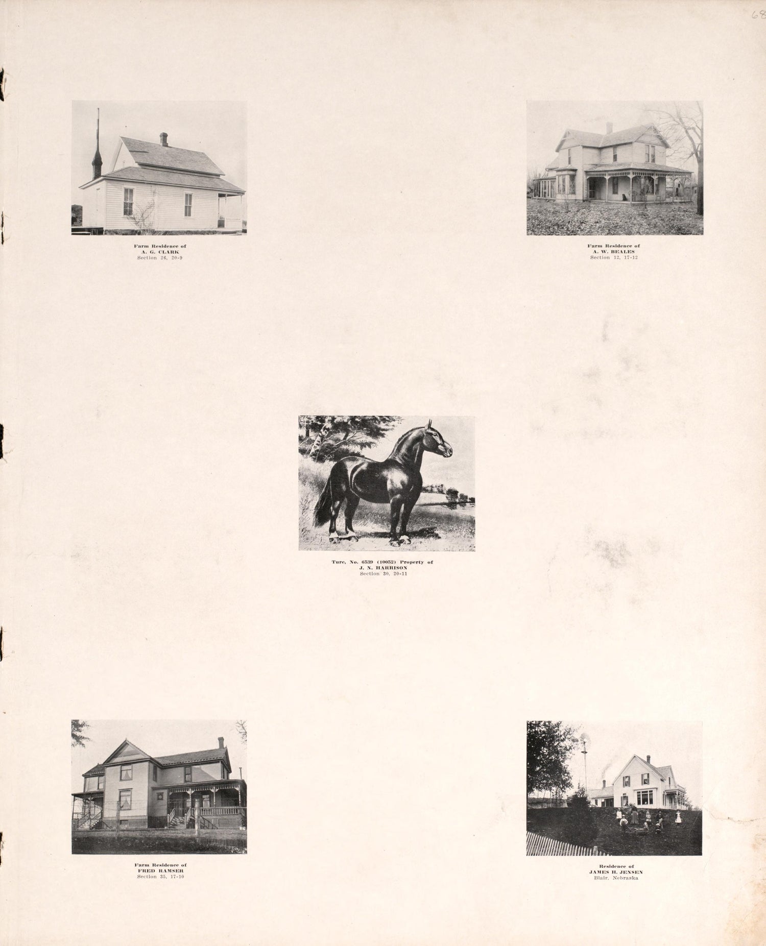 Photographs of Residences and Portraits, P. 17 from Plat Book of Washington County, Nebraska : Containing Carefully Prepared Township Plats, Village Plats, Analysis of U.S. Land System, State, United States and World Maps : Illustrated 1908 by Relic Map Company