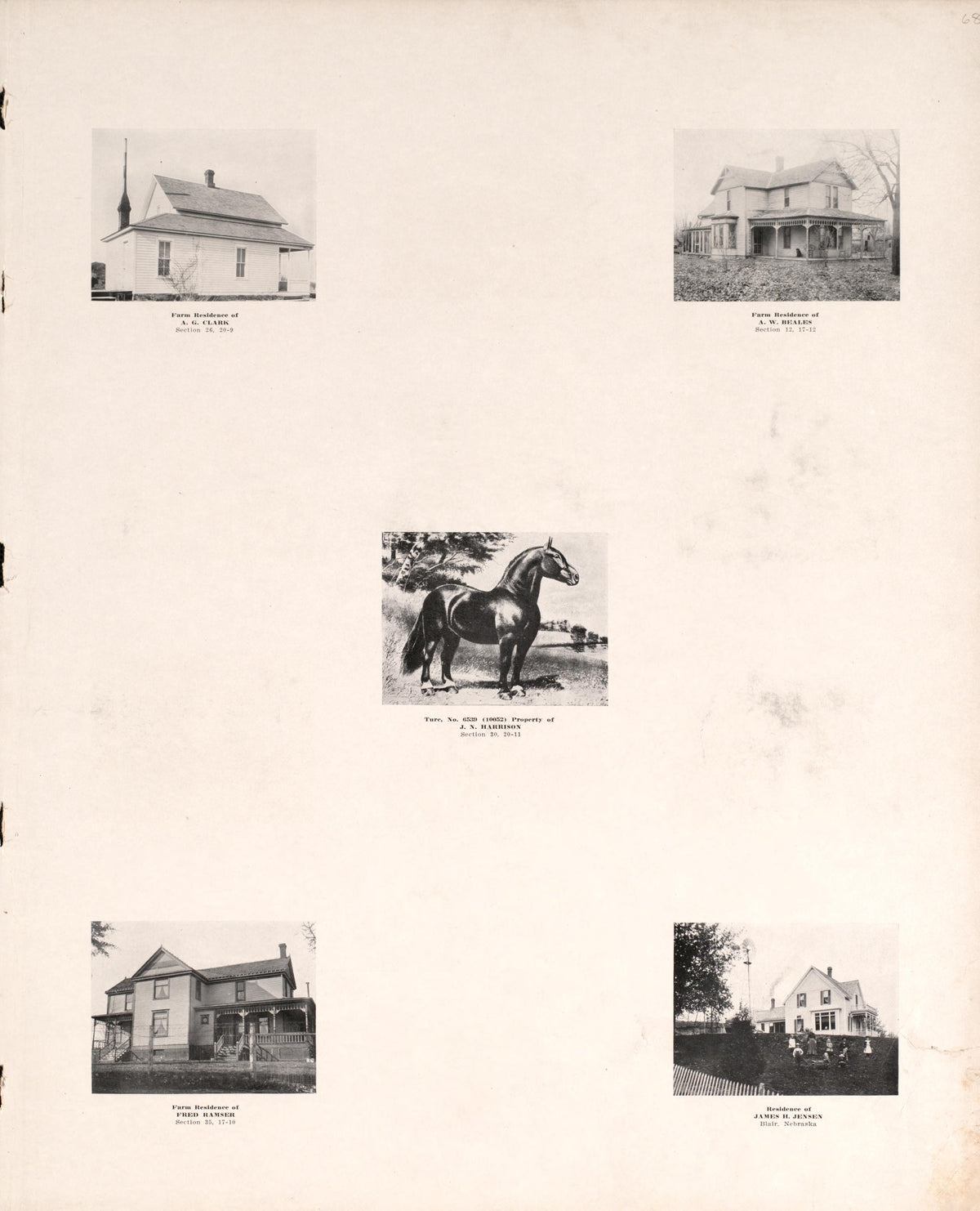 Photographs of Residences and Portraits, P. 17 from Plat Book of Washington County, Nebraska : Containing Carefully Prepared Township Plats, Village Plats, Analysis of U.S. Land System, State, United States and World Maps : Illustrated 1908 by Relic Map Company