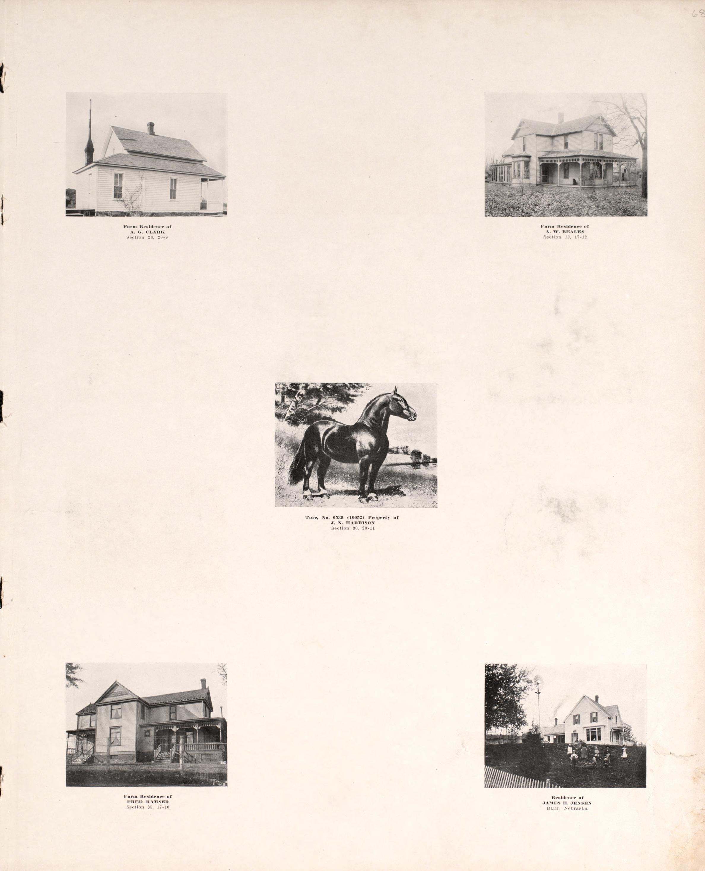 Photographs of Residences and Portraits, P. 17 from Plat Book of Washington County, Nebraska : Containing Carefully Prepared Township Plats, Village Plats, Analysis of U.S. Land System, State, United States and World Maps : Illustrated 1908 by Relic Map Company