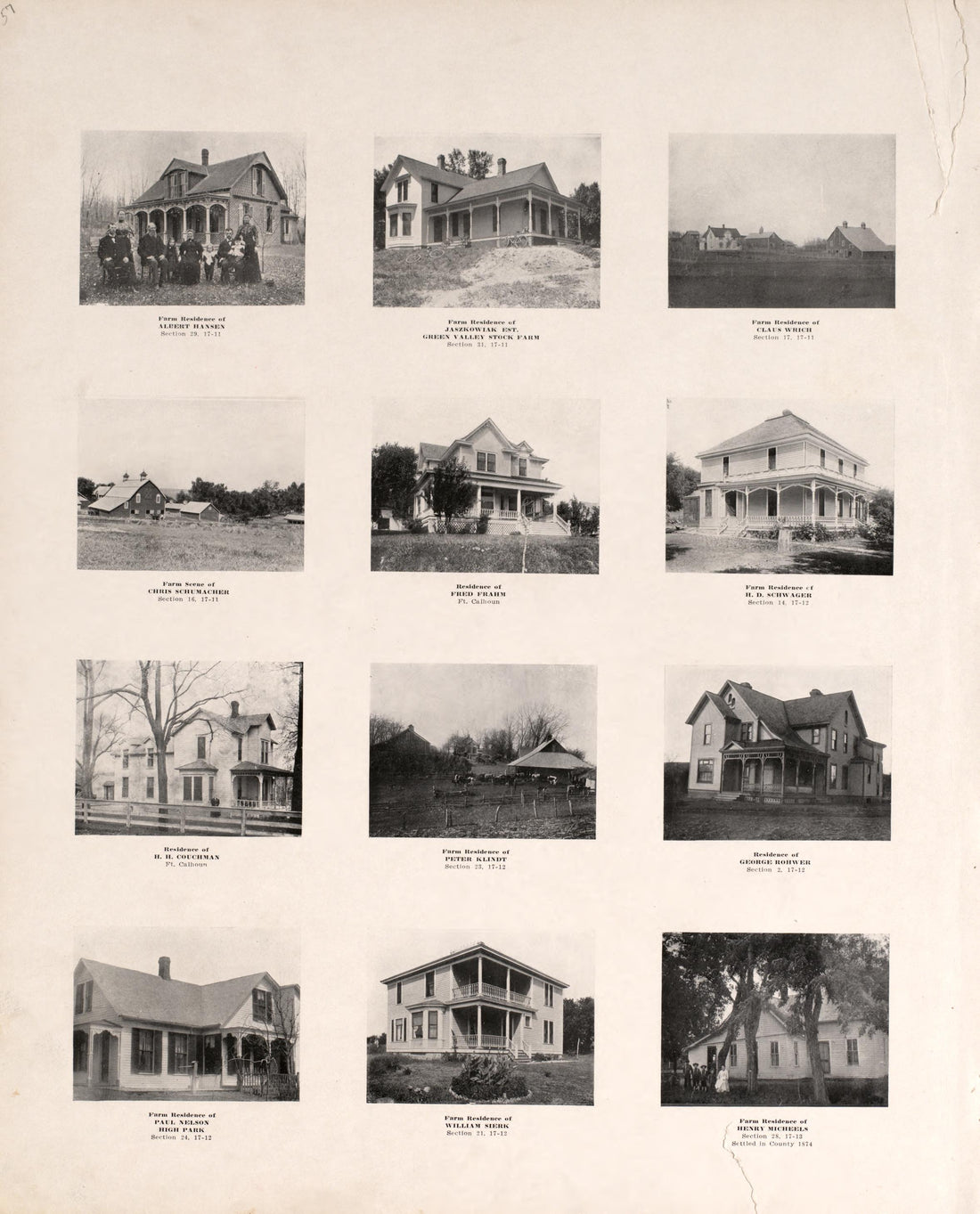 Photographs of Residences and Portraits, P. 6 from Plat Book of Washington County, Nebraska : Containing Carefully Prepared Township Plats, Village Plats, Analysis of U.S. Land System, State, United States and World Maps : Illustrated 1908 by Relic Map Company