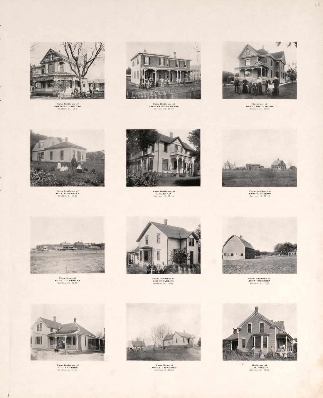 Photographs of Residences and Portraits, P. 9 from Plat Book of Washington County, Nebraska : Containing Carefully Prepared Township Plats, Village Plats, Analysis of U.S. Land System, State, United States and World Maps : Illustrated 1908 by Relic Map Company