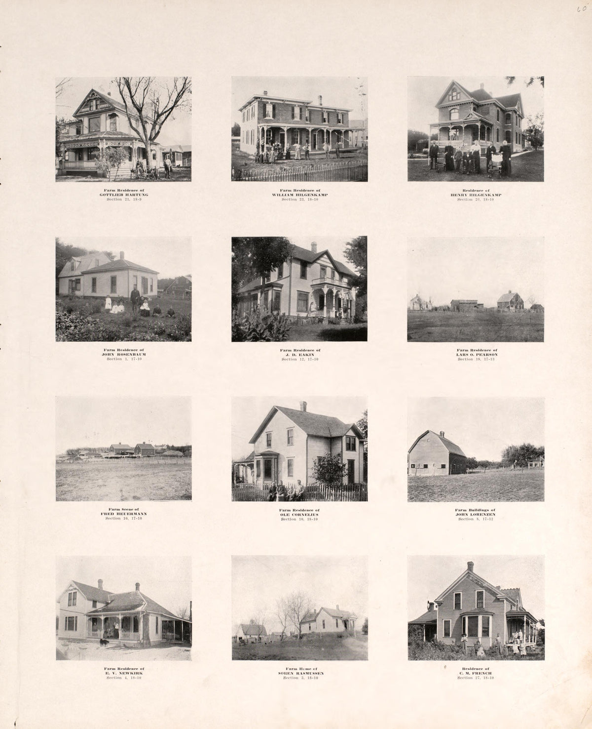 Photographs of Residences and Portraits, P. 9 from Plat Book of Washington County, Nebraska : Containing Carefully Prepared Township Plats, Village Plats, Analysis of U.S. Land System, State, United States and World Maps : Illustrated 1908 by Relic Map Company