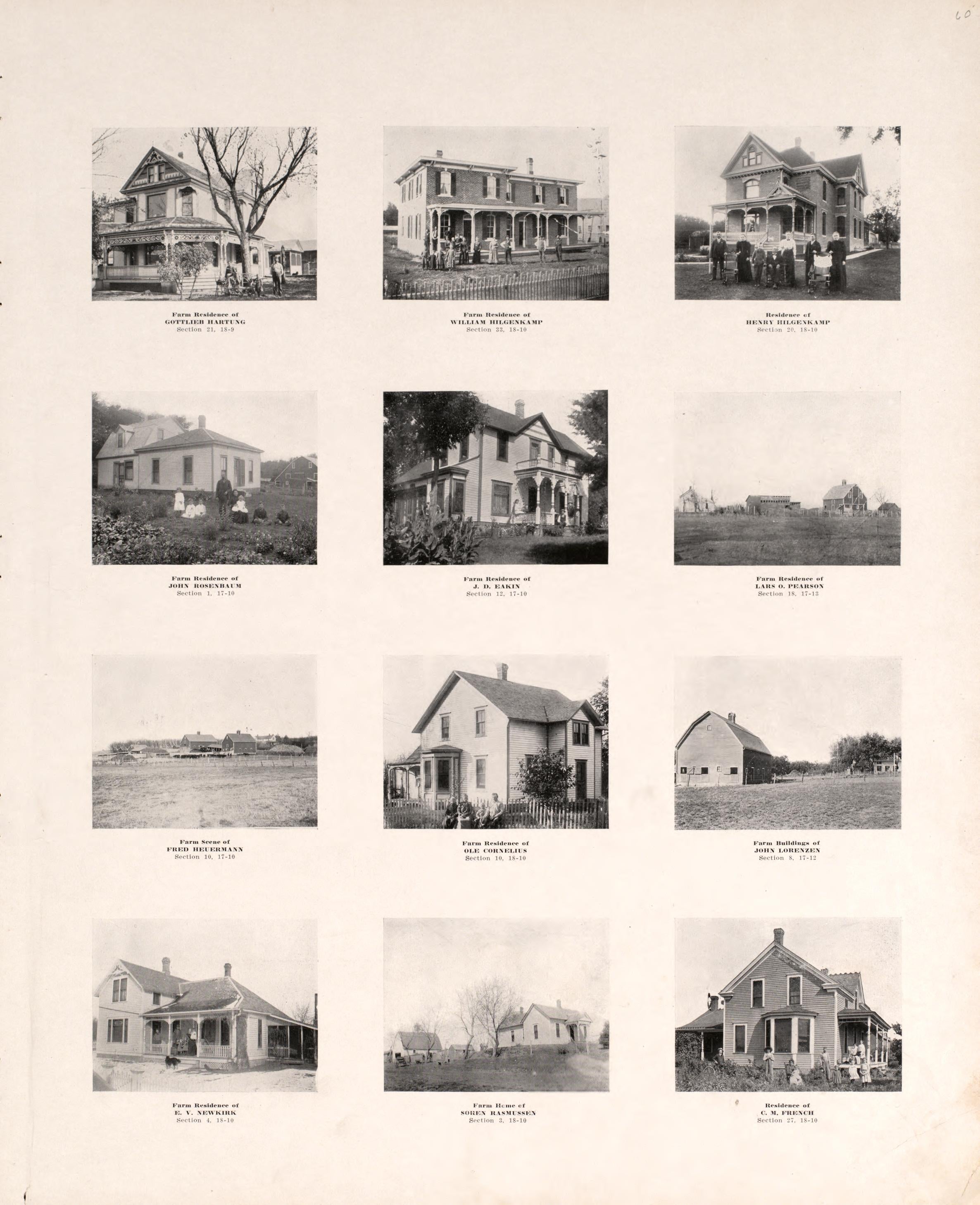 Photographs of Residences and Portraits, P. 9 from Plat Book of Washington County, Nebraska : Containing Carefully Prepared Township Plats, Village Plats, Analysis of U.S. Land System, State, United States and World Maps : Illustrated 1908 by Relic Map Company