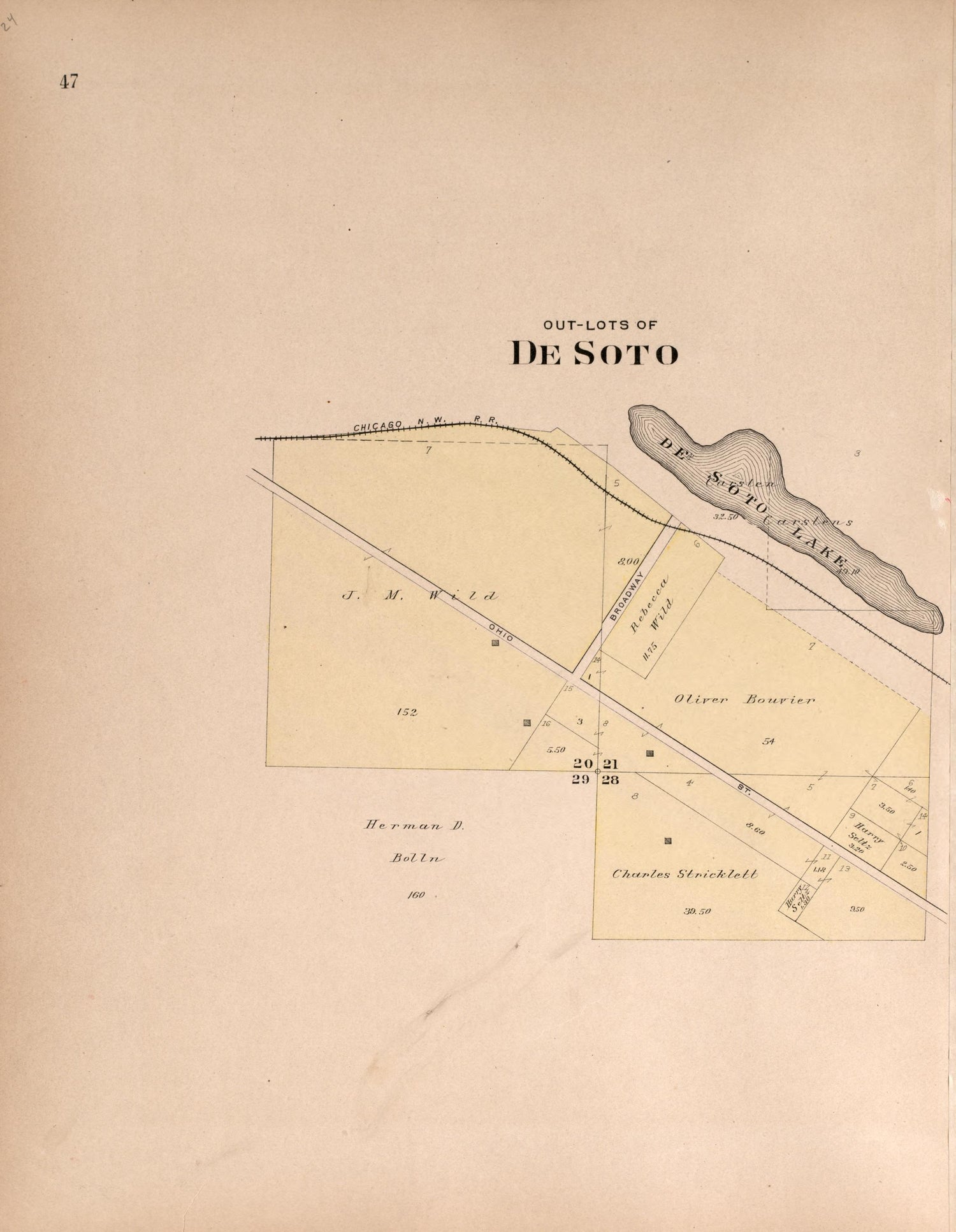 Desoto from Plat Book of Washington County, Nebraska : Containing Carefully Prepared Township Plats, Village Plats, Analysis of U.S. Land System, State, United States and World Maps : Illustrated 1908 by Relic Map Company