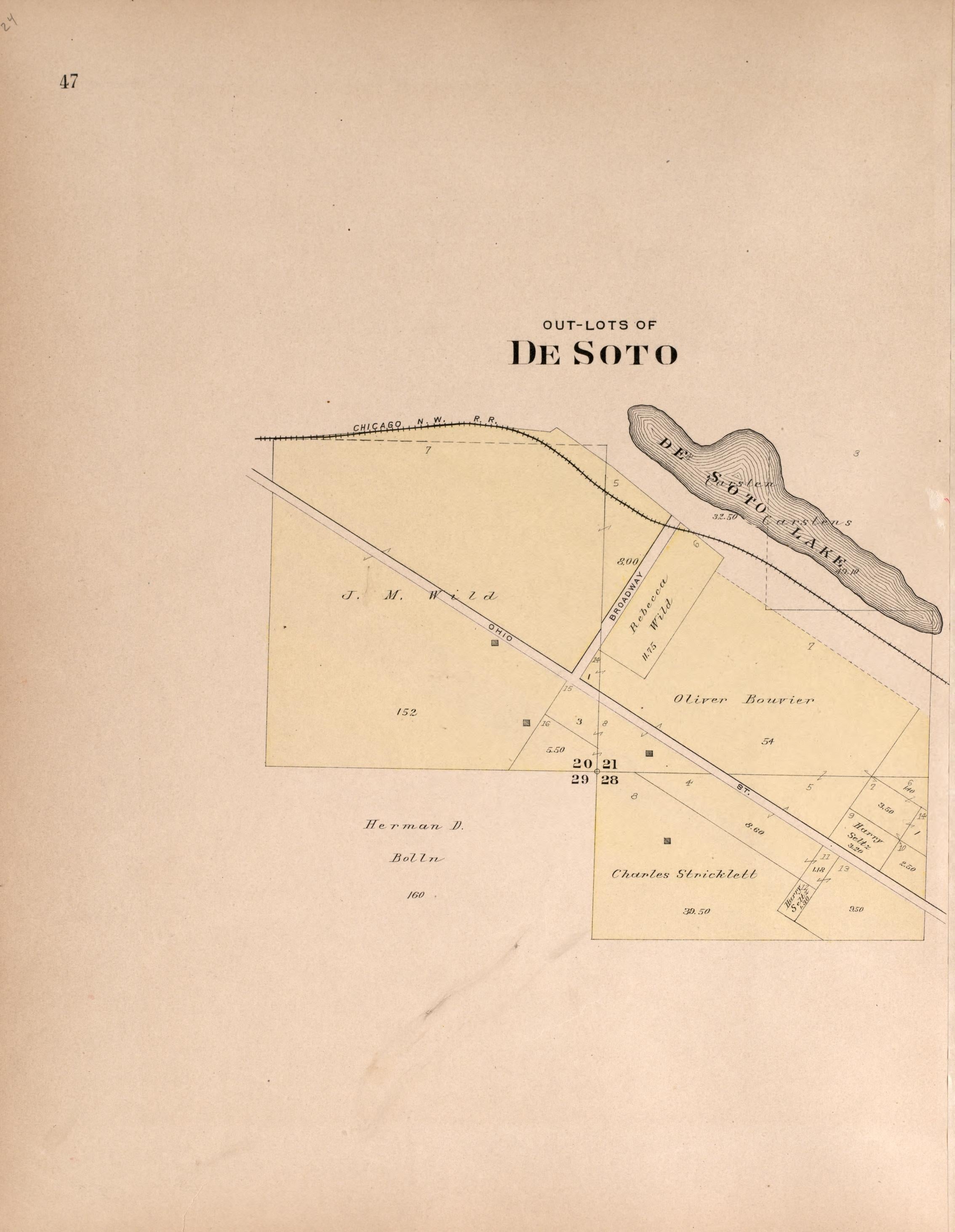 Desoto from Plat Book of Washington County, Nebraska : Containing Carefully Prepared Township Plats, Village Plats, Analysis of U.S. Land System, State, United States and World Maps : Illustrated 1908 by Relic Map Company
