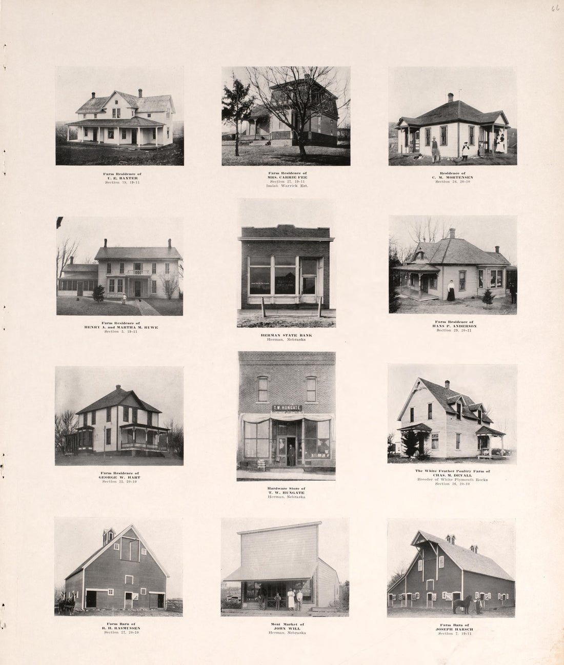 Photographs of Residences and Portraits, P. 15 from Plat Book of Washington County, Nebraska : Containing Carefully Prepared Township Plats, Village Plats, Analysis of U.S. Land System, State, United States and World Maps : Illustrated 1908 by Relic Map Company