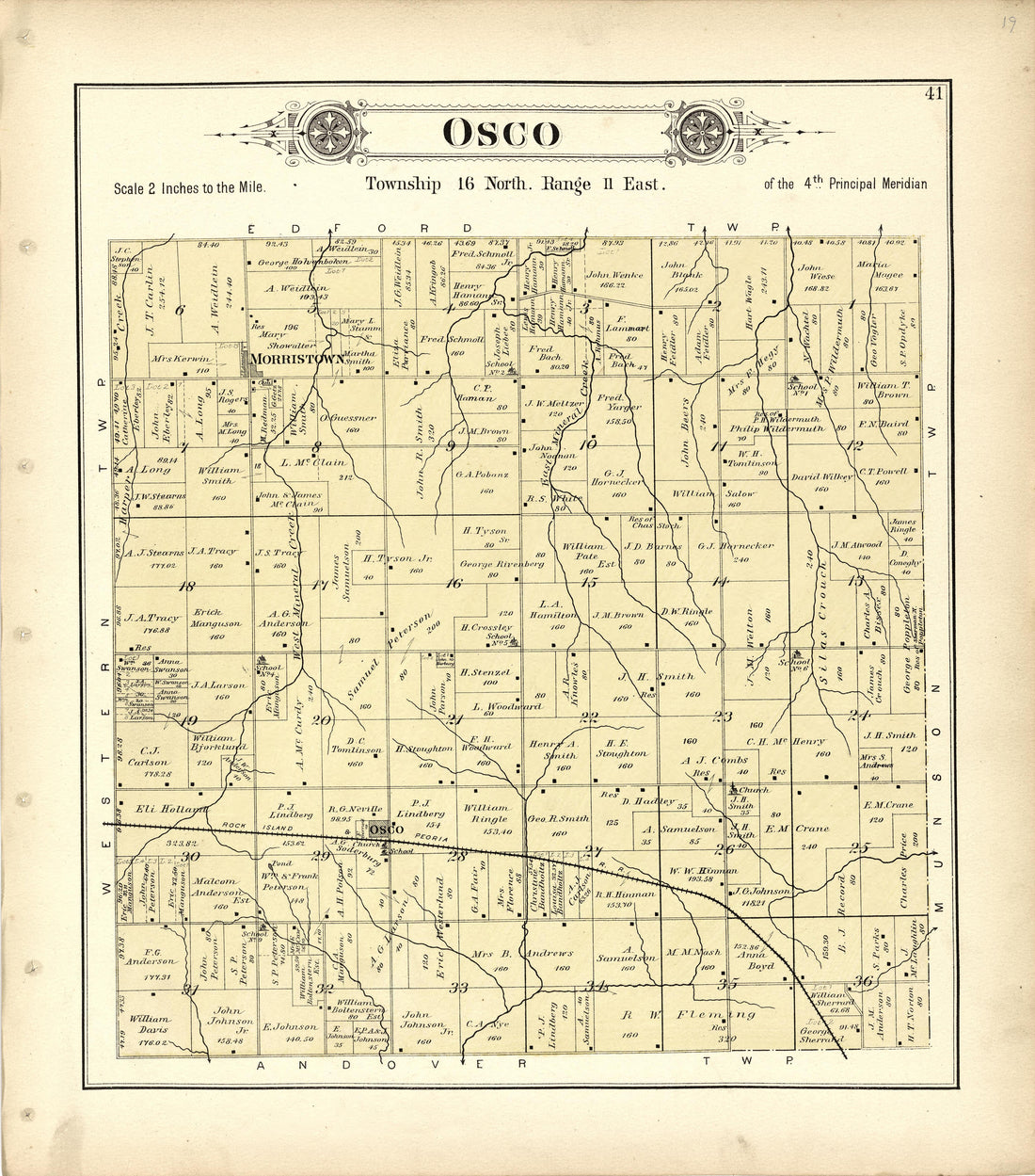 Osco from Plat Book of Henry County, Illinois 1893 by Relic Map Company