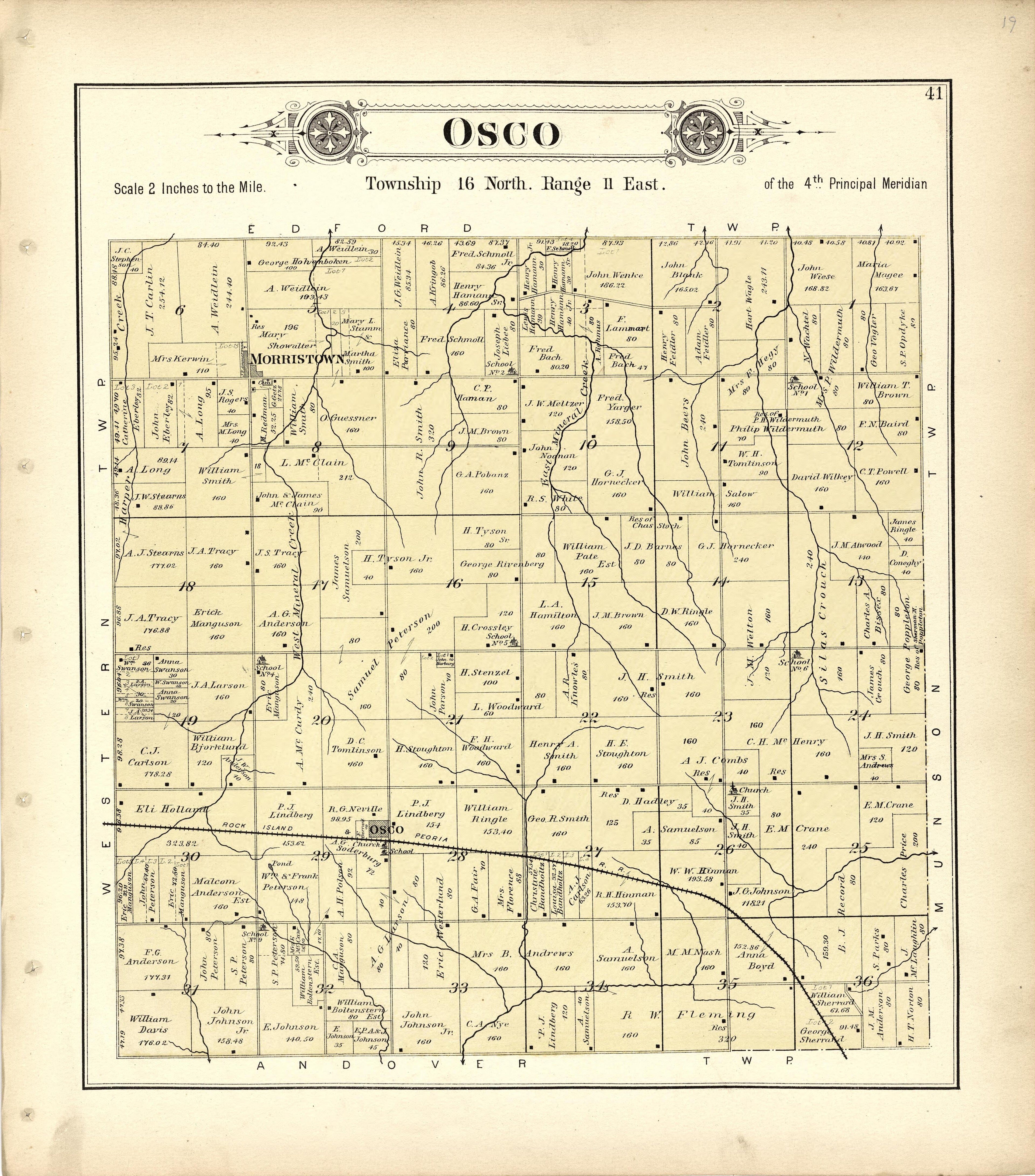 Osco from Plat Book of Henry County, Illinois 1893 by Relic Map Company