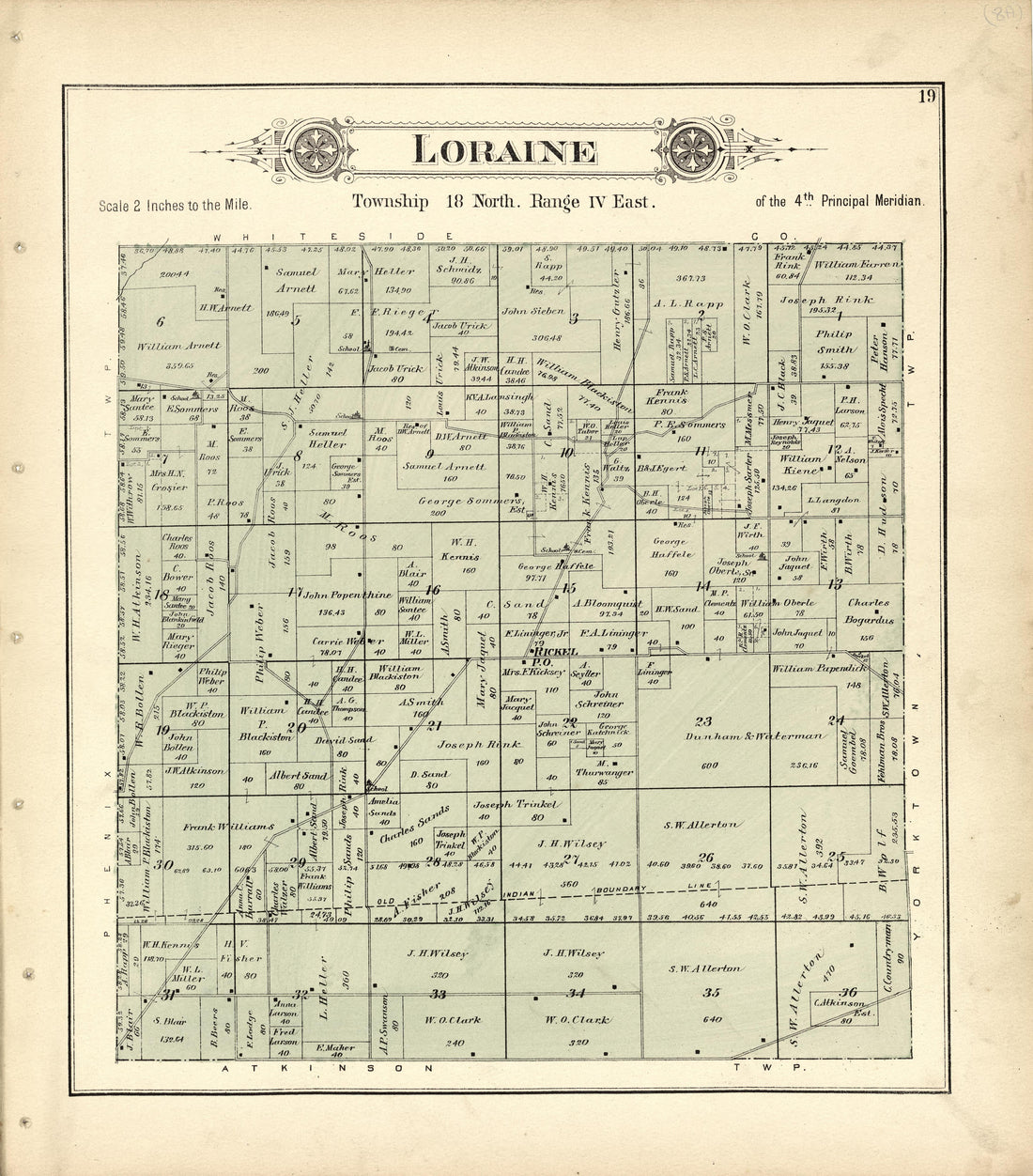 Loraine from Plat Book of Henry County, Illinois 1893 by Relic Map Company