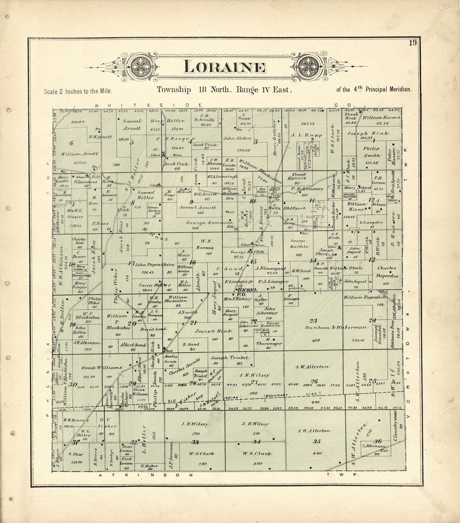 Loraine from Plat Book of Henry County, Illinois 1893 by Relic Map Company