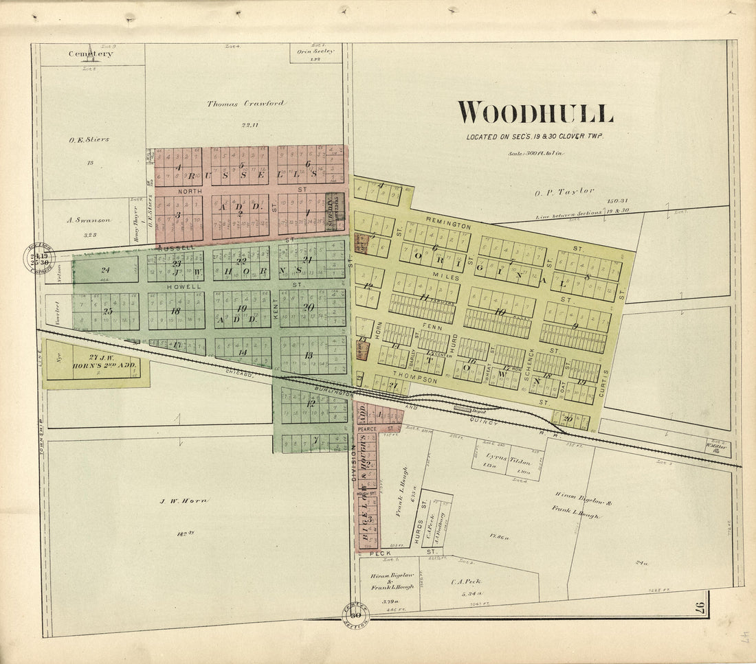 Woodhull from Plat Book of Henry County, Illinois 1893 by Relic Map Company