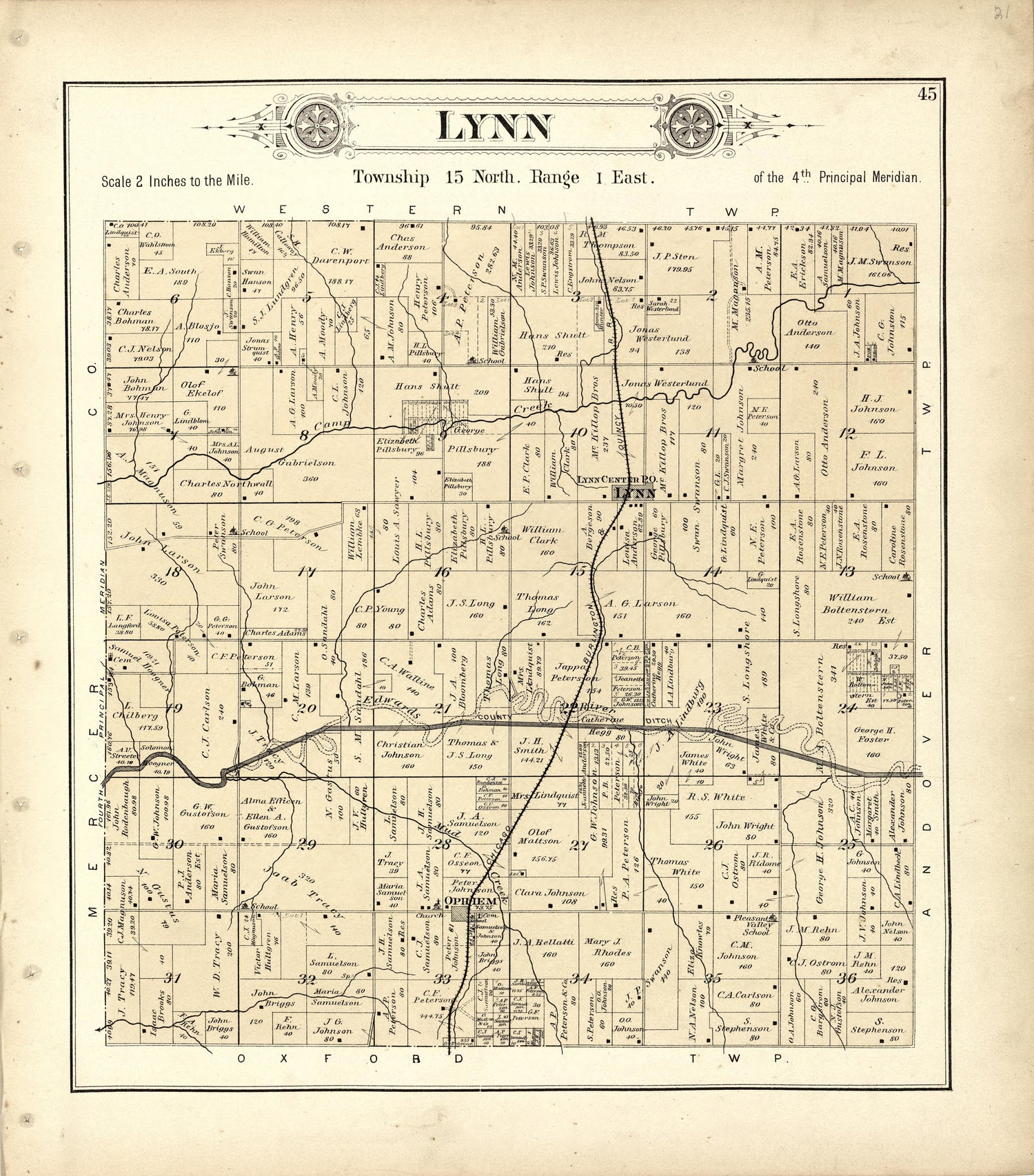 Lynn from Plat Book of Henry County, Illinois 1893 by Relic Map Company
