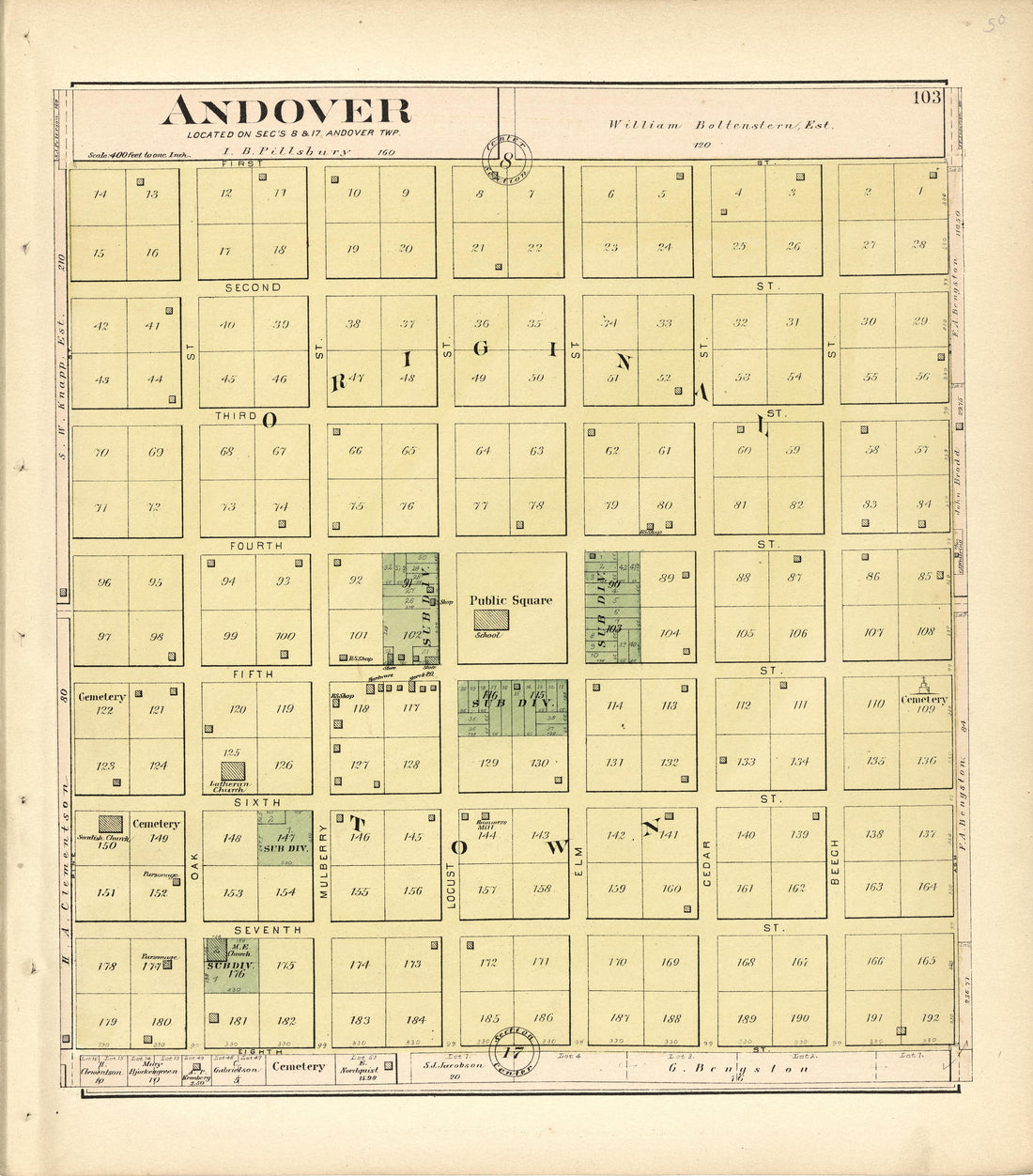 Andover from Plat Book of Henry County, Illinois 1893 by Relic Map Company