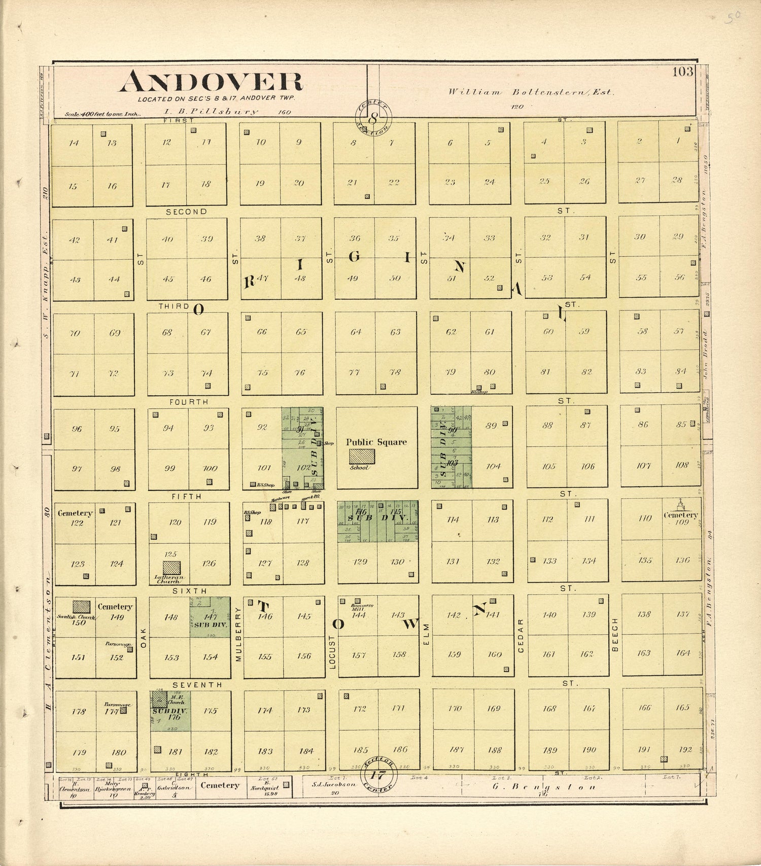 Andover from Plat Book of Henry County, Illinois 1893 by Relic Map Company