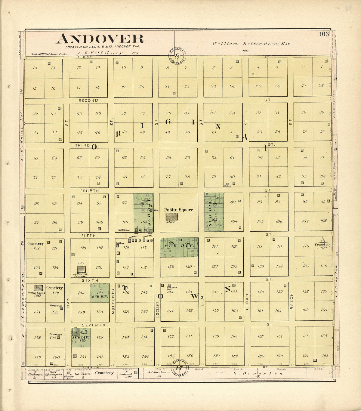 Andover from Plat Book of Henry County, Illinois 1893 by Relic Map Company