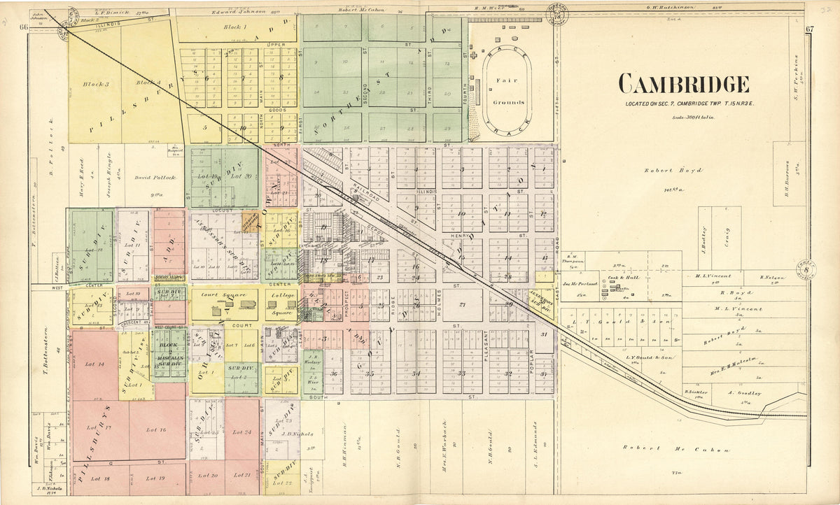 Cambridge from Plat Book of Henry County, Illinois 1893 by Relic Map Company