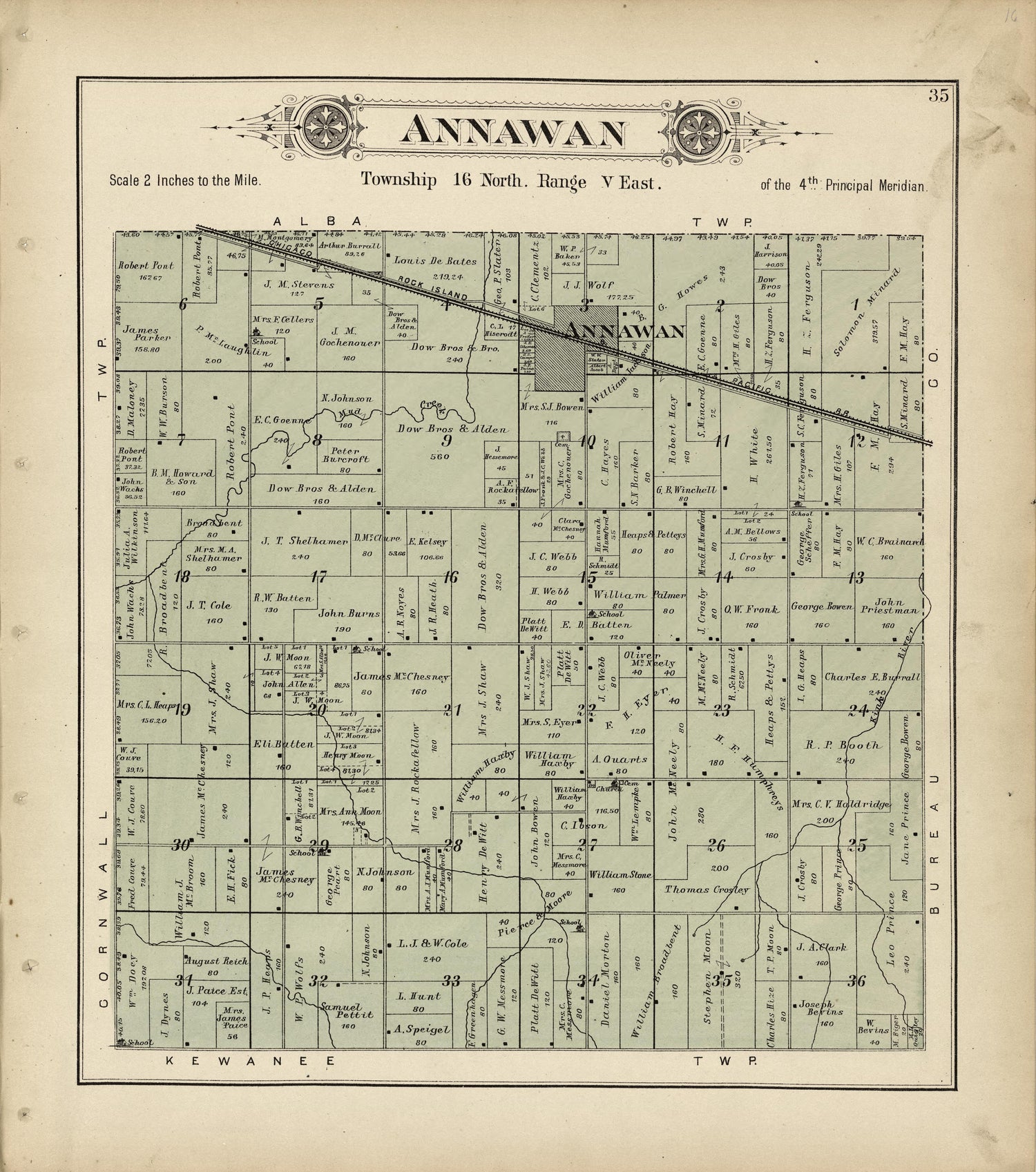 Annawan from Plat Book of Henry County, Illinois 1893 by Relic Map Company