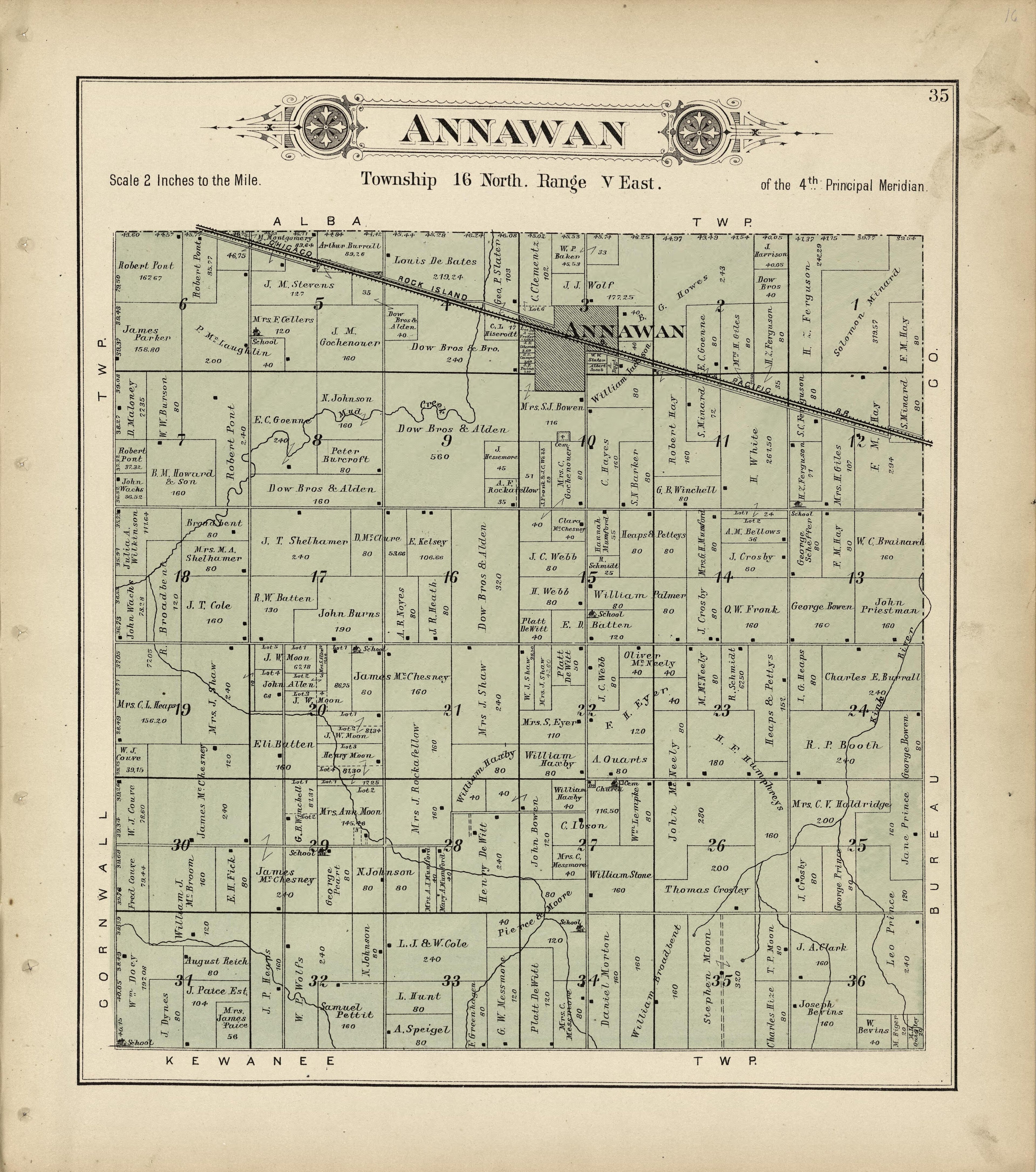Annawan from Plat Book of Henry County, Illinois 1893 by Relic Map Company