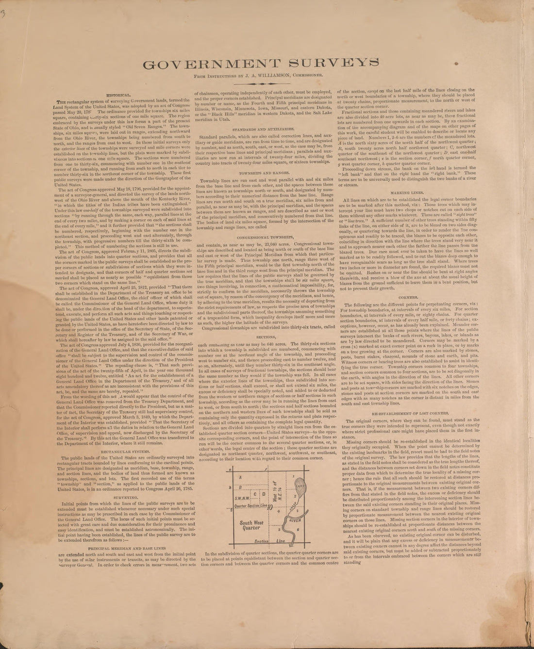 Government Surveys from Plat Book of Osceola County, Michigan 1900 by Relic Map Company