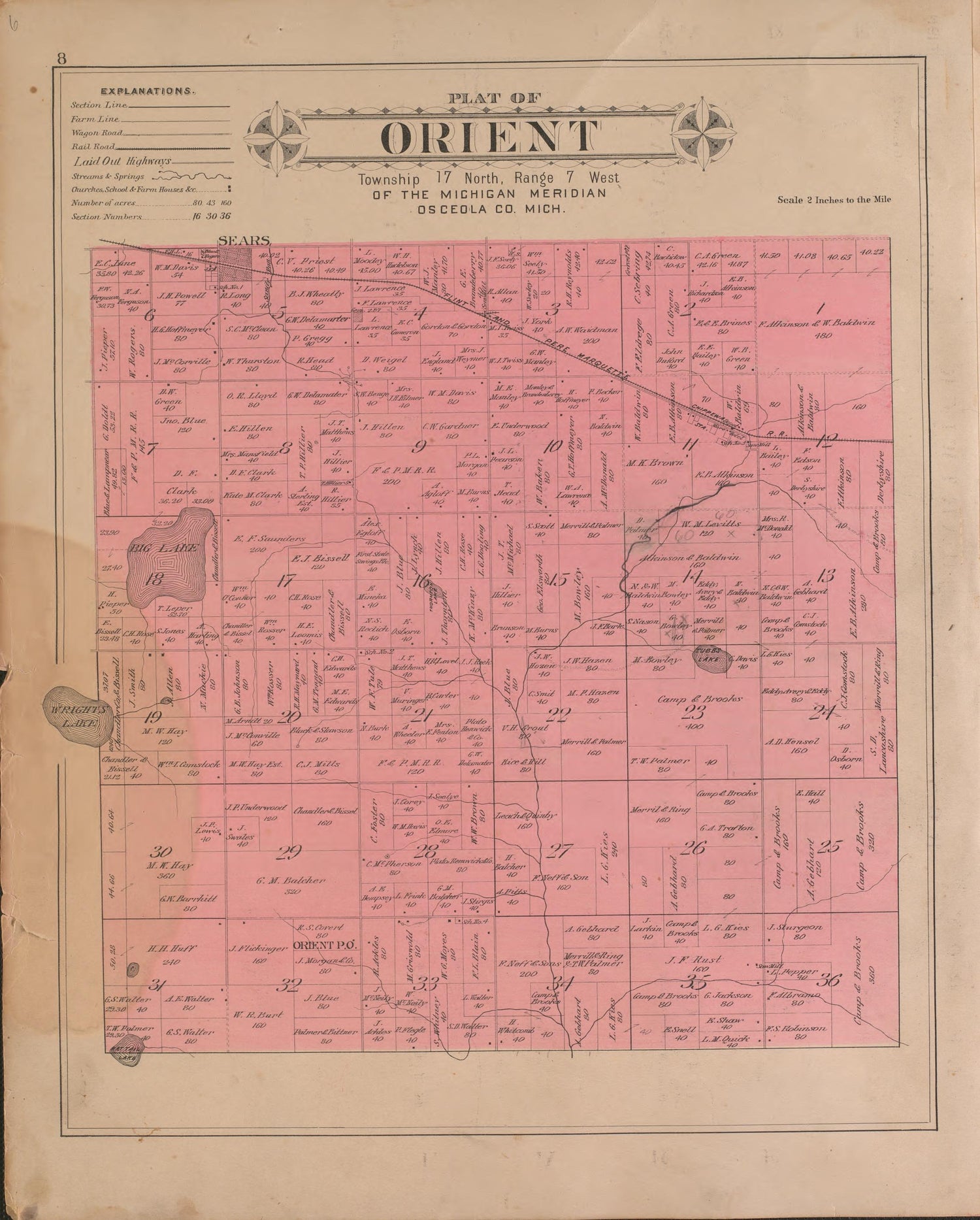 Orient from Plat Book of Osceola County, Michigan 1900 by Relic Map Company