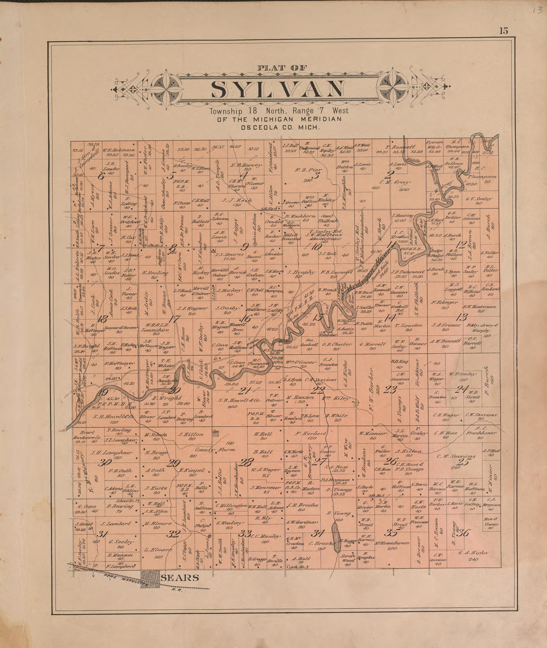 Sylvan from Plat Book of Osceola County, Michigan 1900 by Relic Map Company