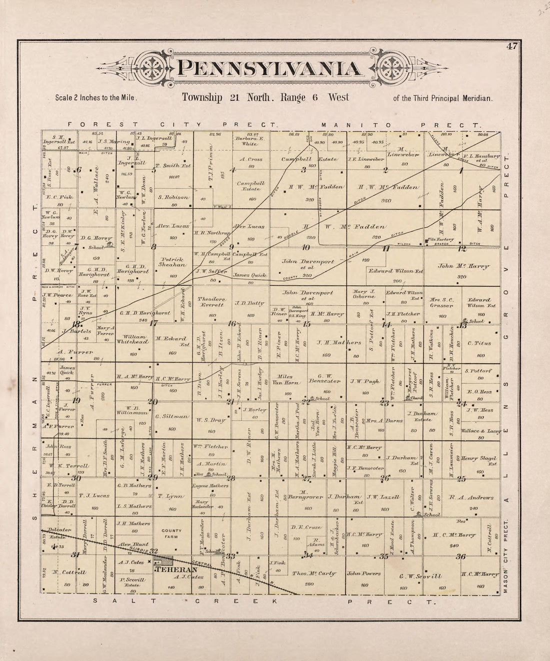 This old map of Illinois, Mason County,  was created by Alden, Ogle &amp; Company|Bourquin, F. (Frederick)|Bracher, Wm. (William) in 1891