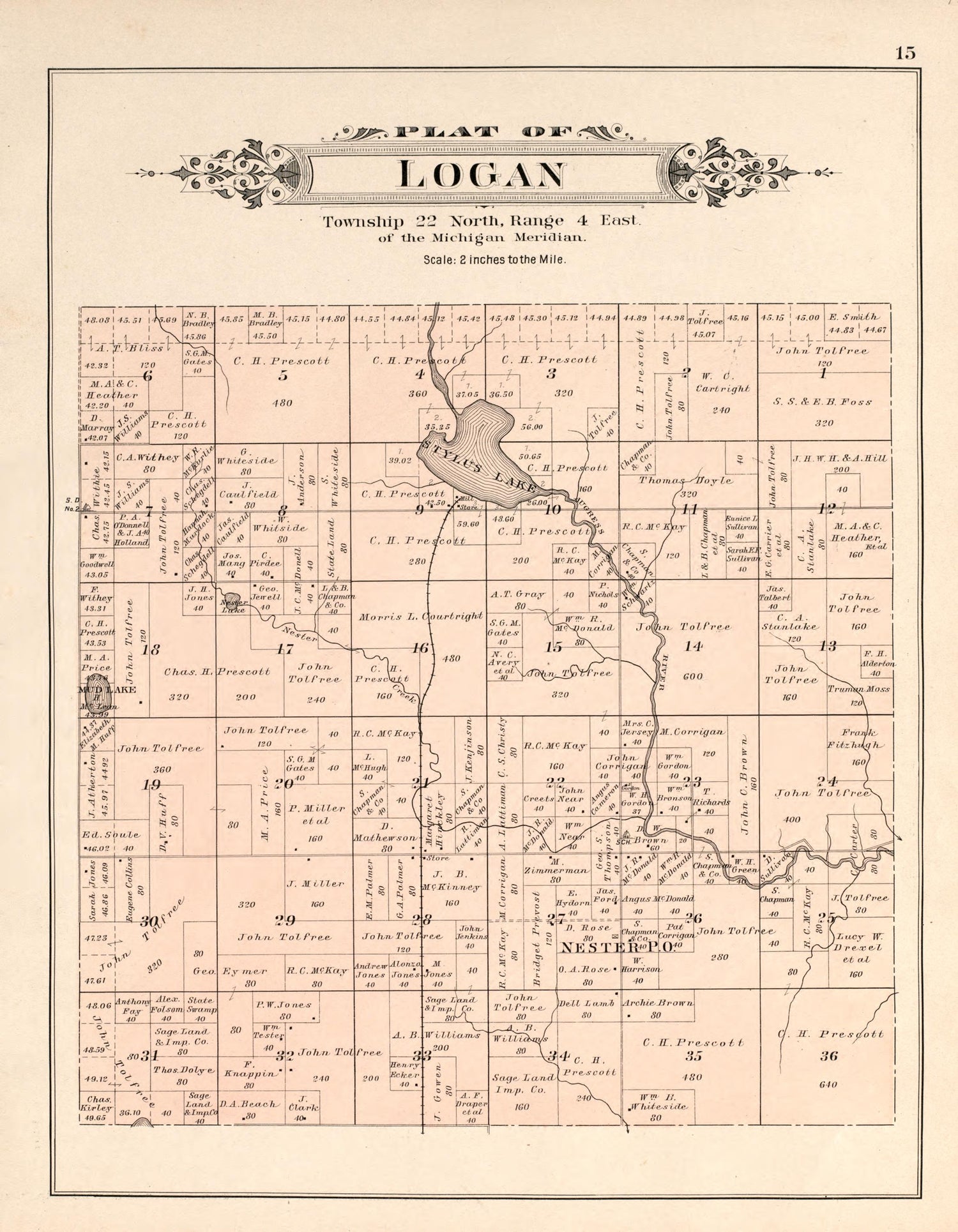 Logan from Plat Book of Ogemaw County, Michigan 1903 by Relic Map Company