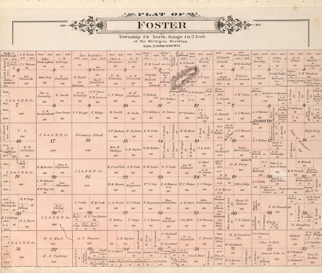 Rose City from Plat Book of Ogemaw County, Michigan 1903 by Relic Map Company