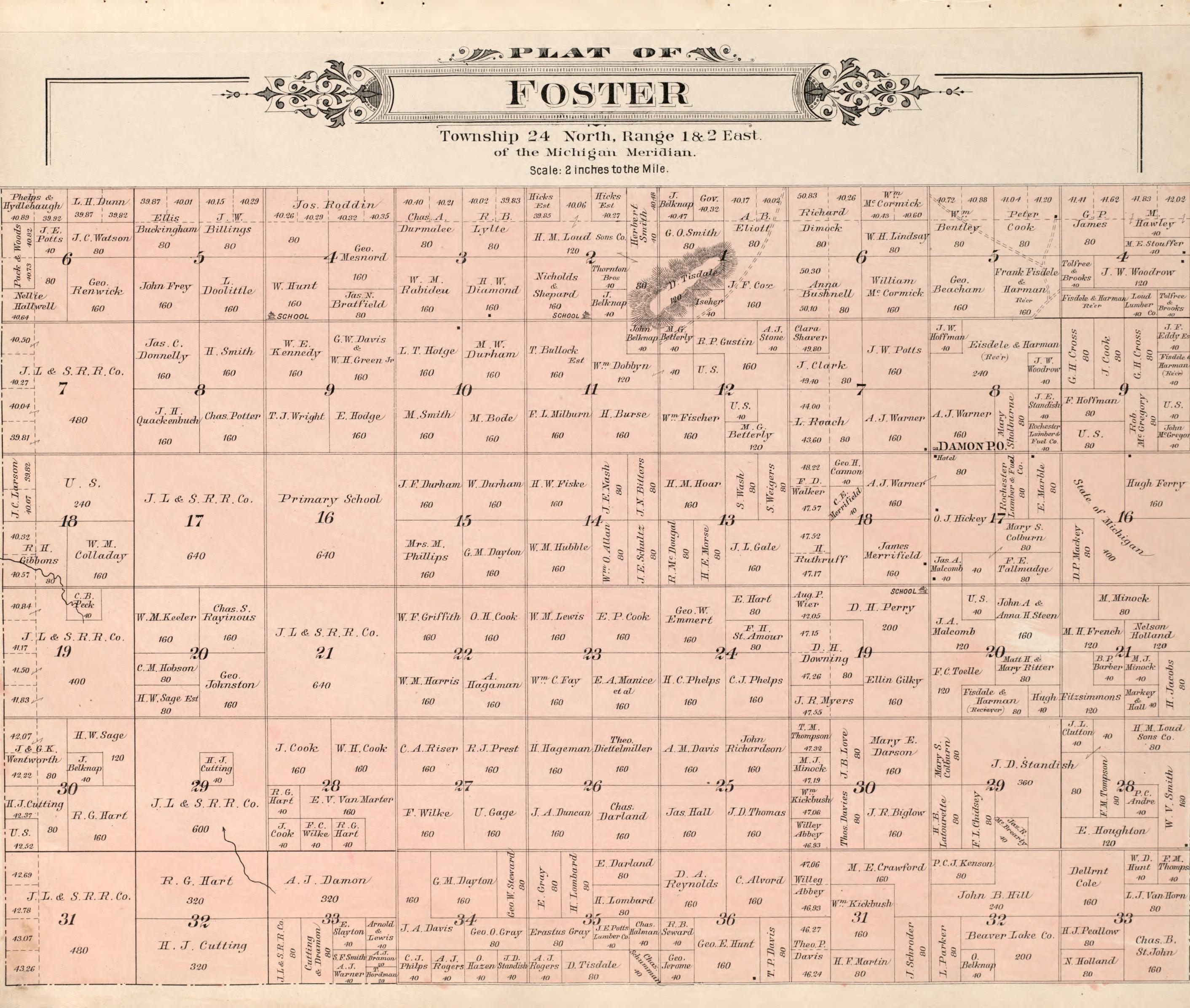 Rose City from Plat Book of Ogemaw County, Michigan 1903 by Relic Map Company