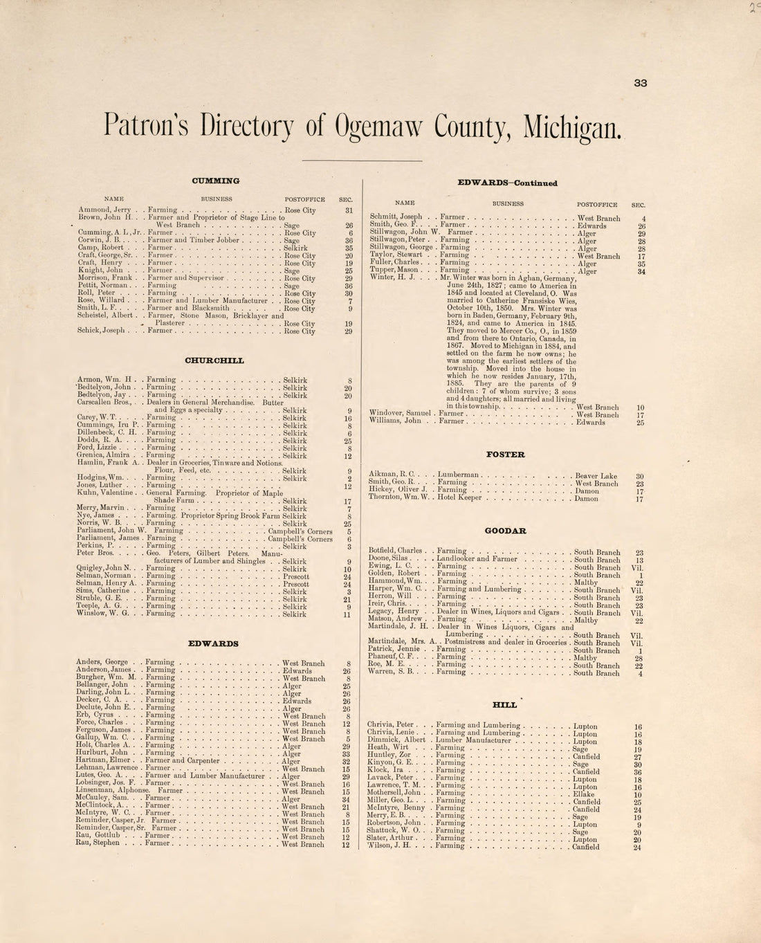 Michigan from Plat Book of Ogemaw County, Michigan 1903 by Relic Map Company