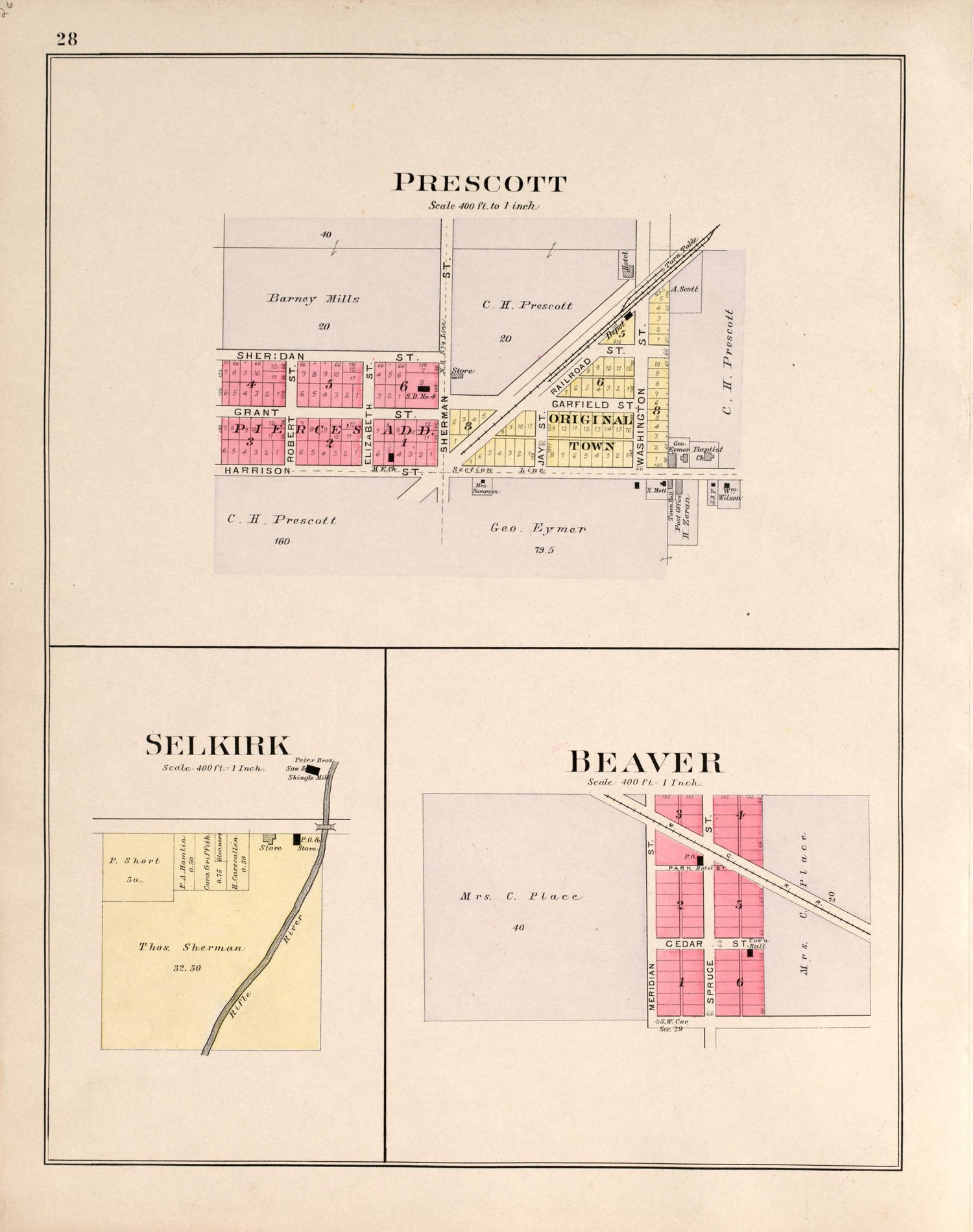 West Branch from Plat Book of Ogemaw County, Michigan 1903 by Relic Map Company